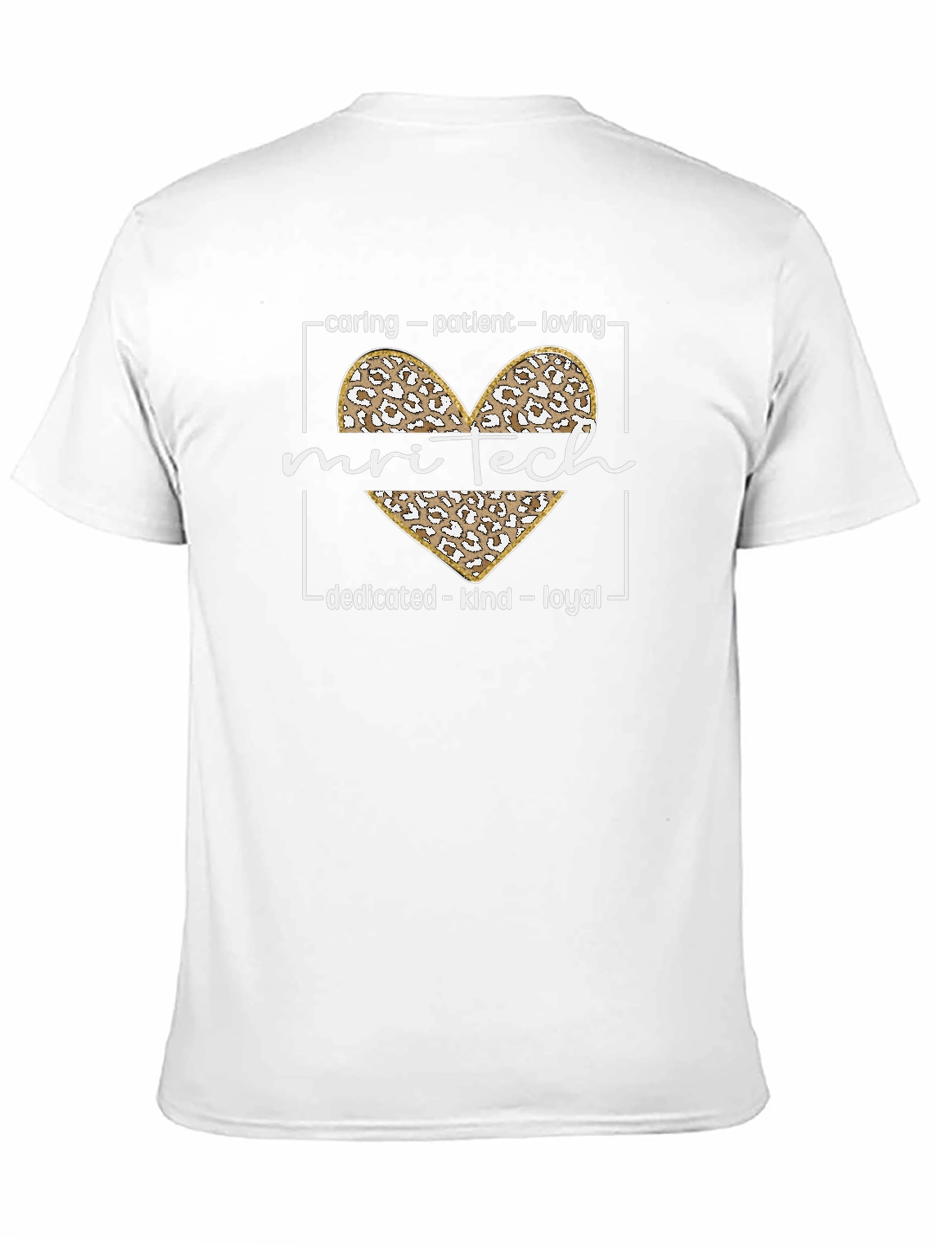 MRI Tech Leopard Heart T-Shirt - Caring Patient Loving