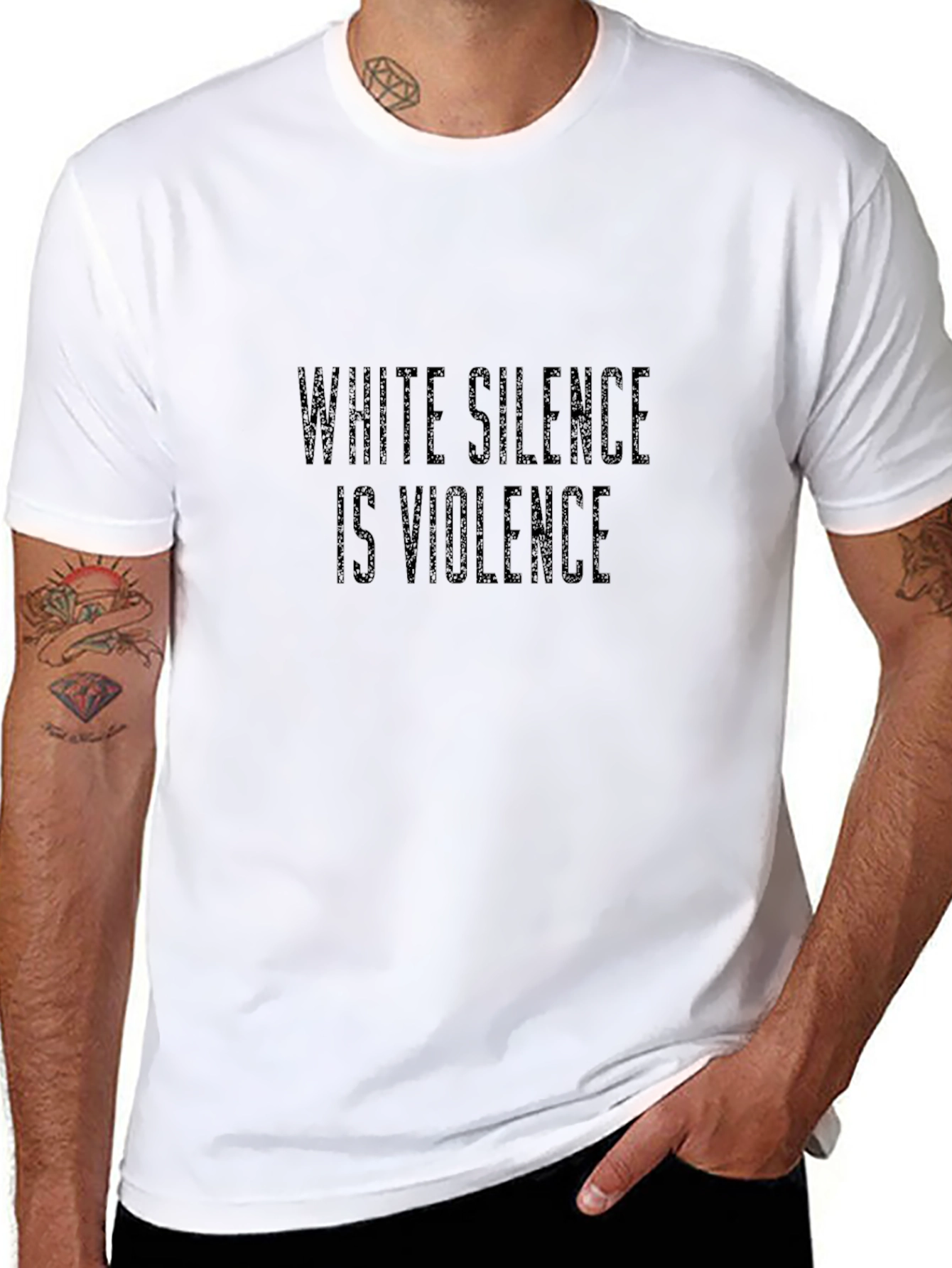 White Silence is Violence Graphic Tee - Black