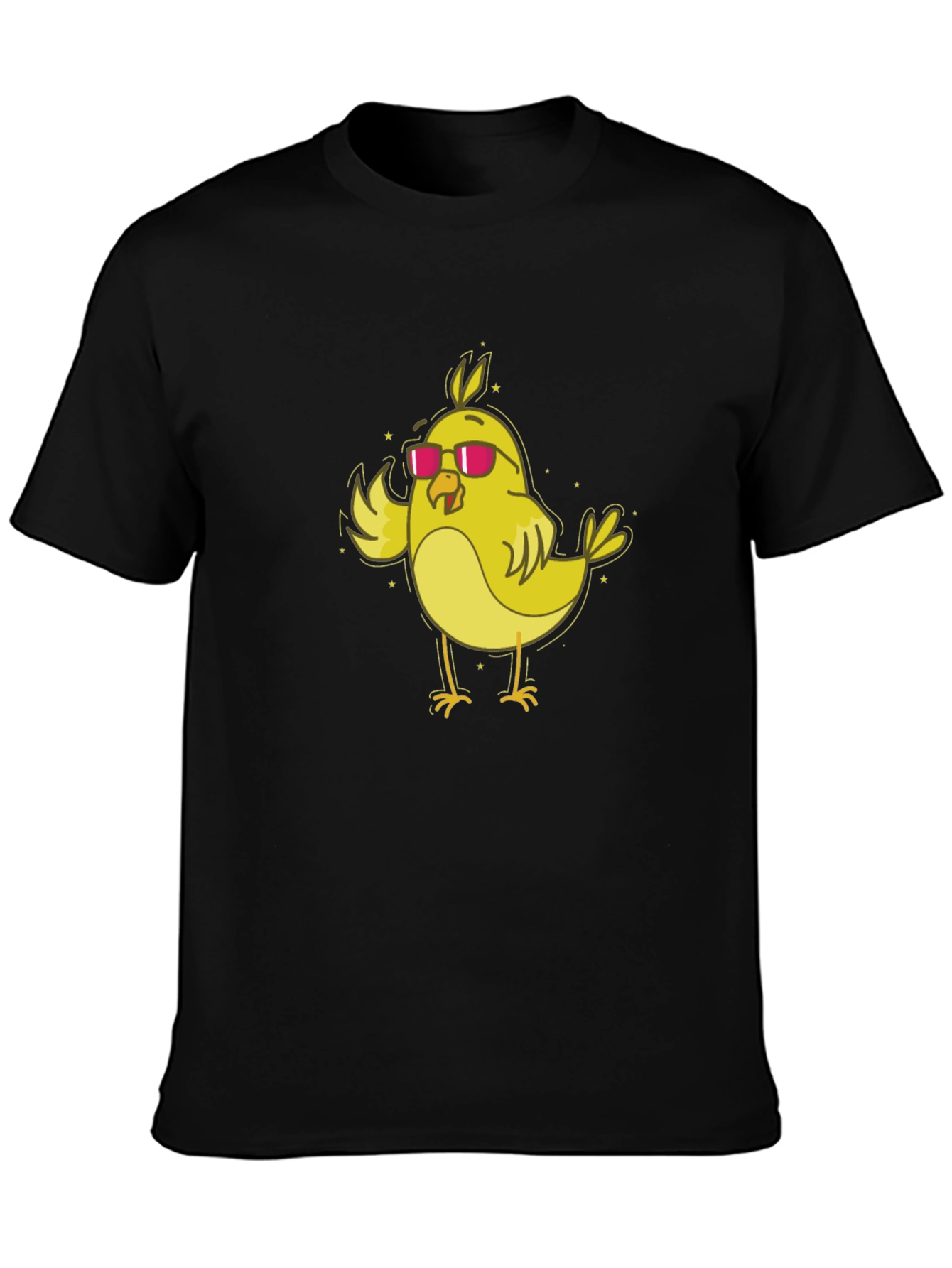 Cool Chick T-Shirt - Yellow Bird with Sunglasses