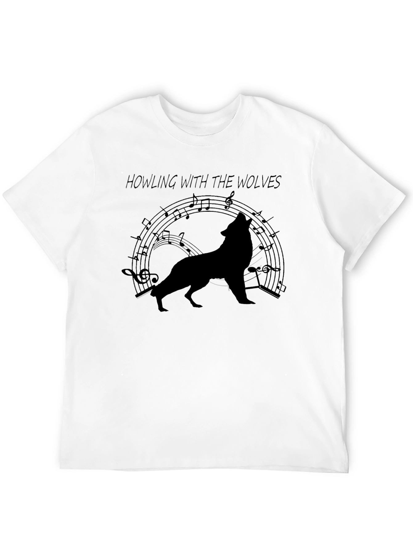 Howling Wolves Graphic Tee - Black T-Shirt