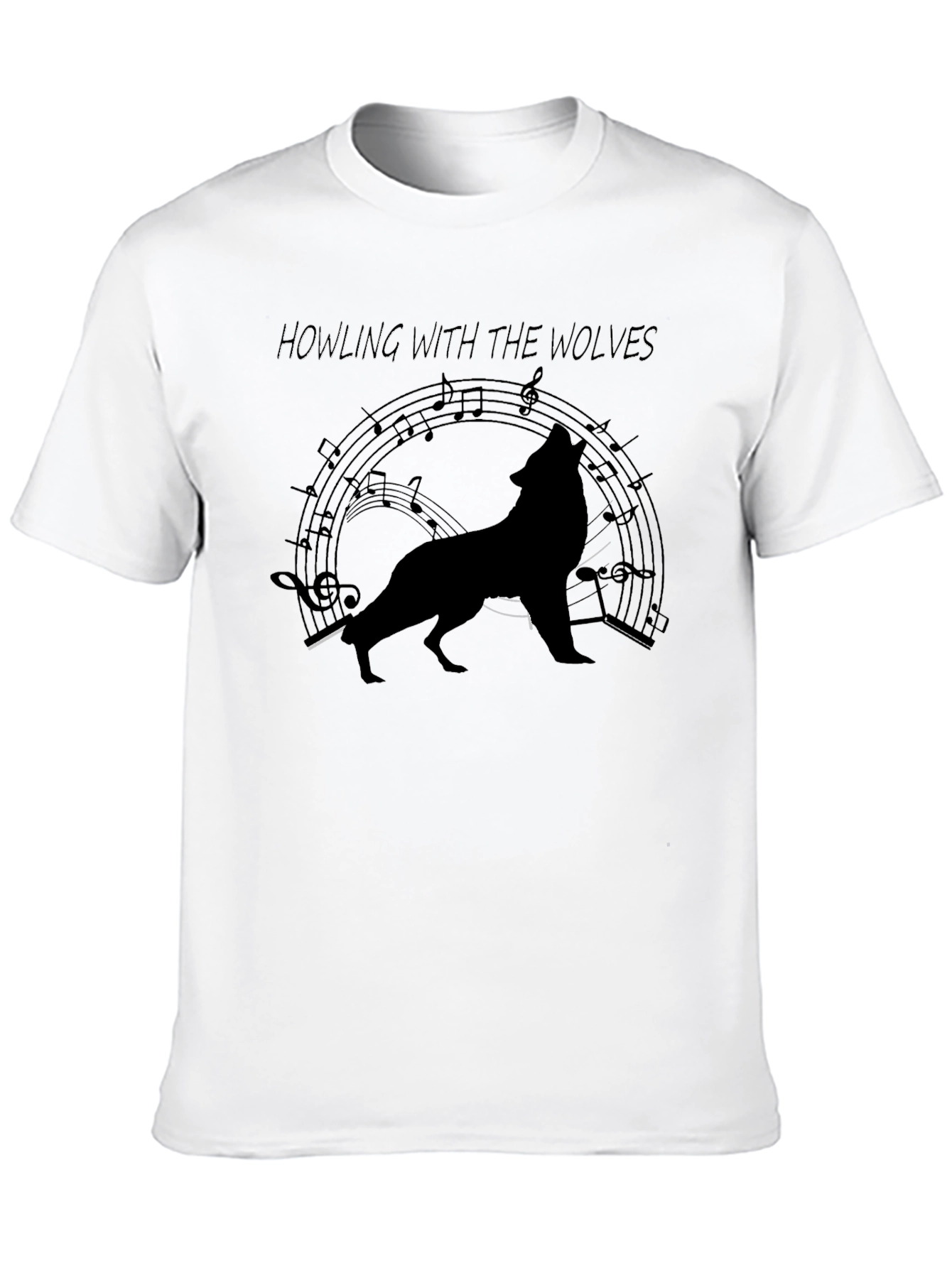 Howling Wolves Graphic Tee - Black T-Shirt
