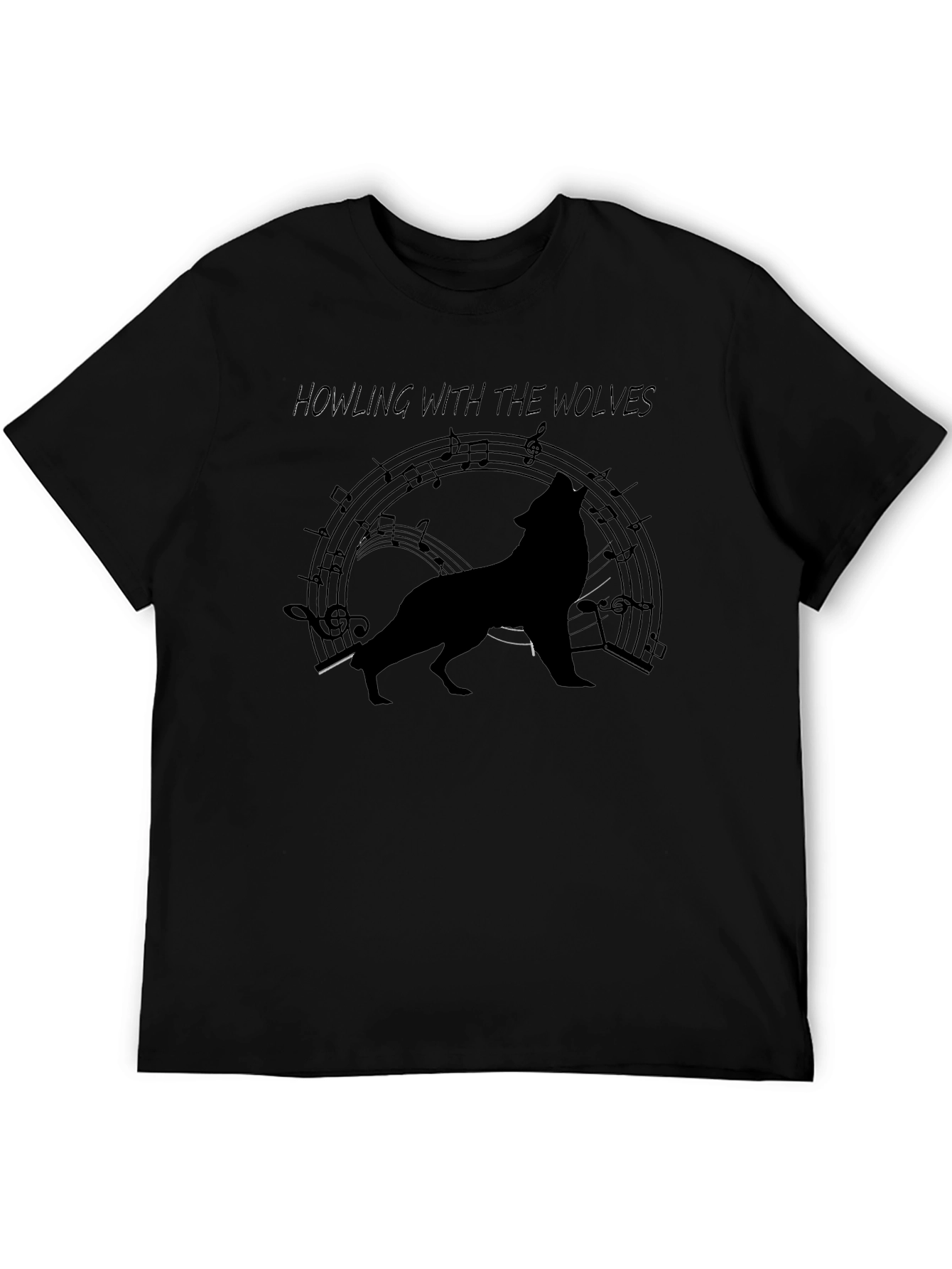 Howling Wolves Graphic Tee - Black T-Shirt