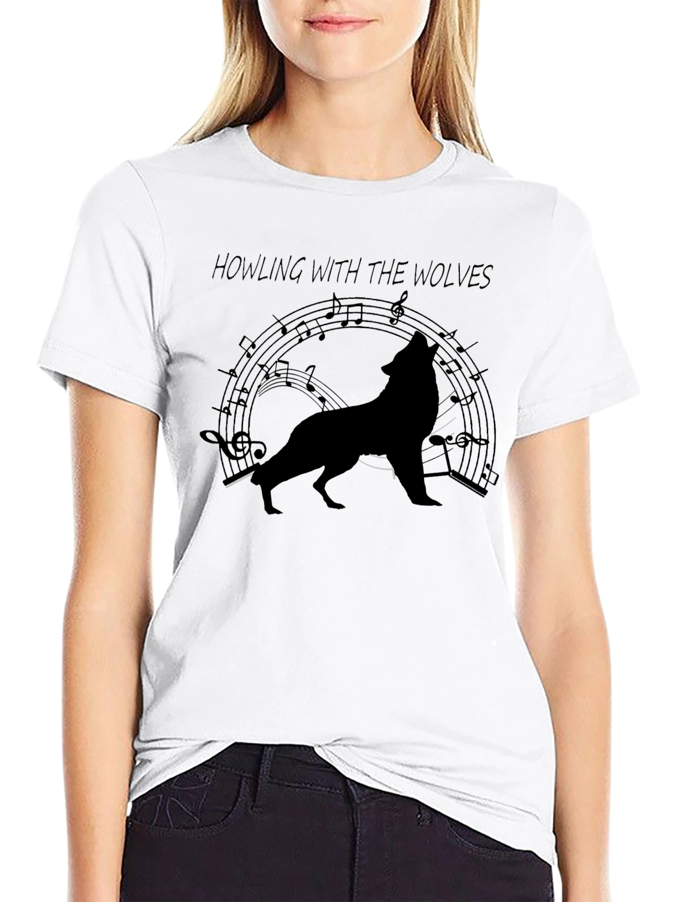 Howling Wolves Graphic Tee - Black T-Shirt