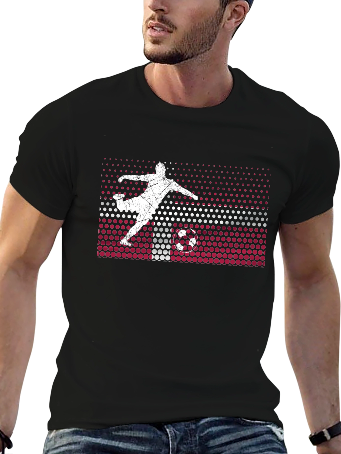 Latvia Soccer Flag Graphic T-Shirt