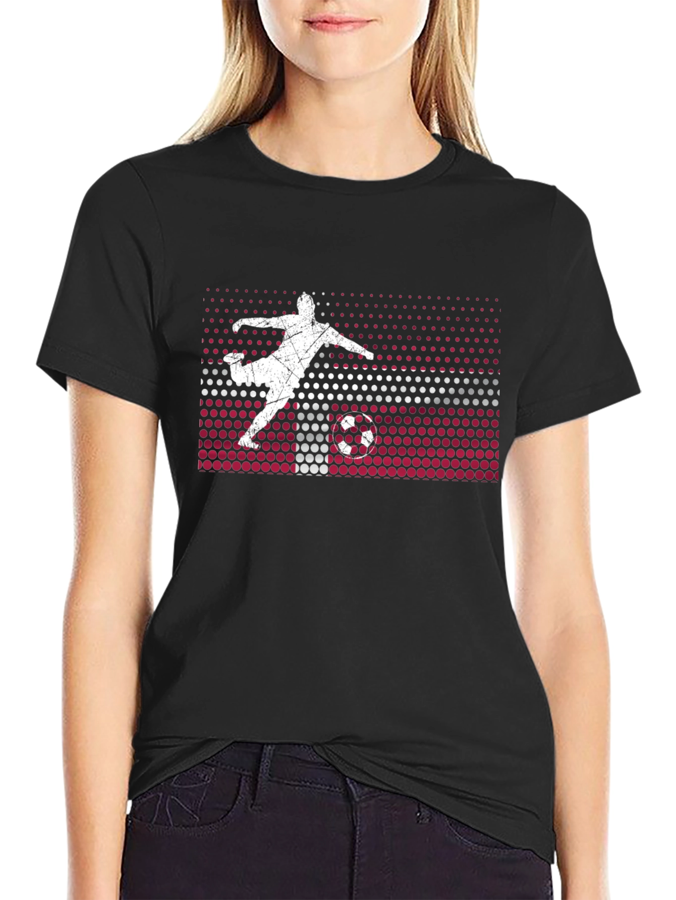 Latvia Soccer Flag Graphic T-Shirt