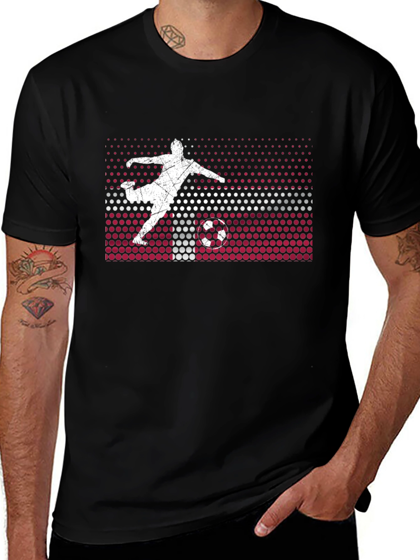 Latvia Soccer Flag Graphic T-Shirt