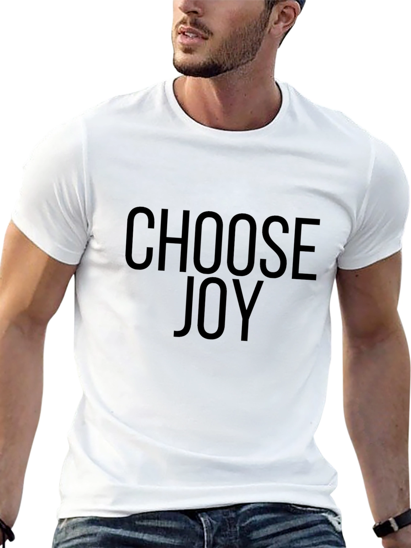 Choose Joy Black Graphic Tee - Motivational Shirt