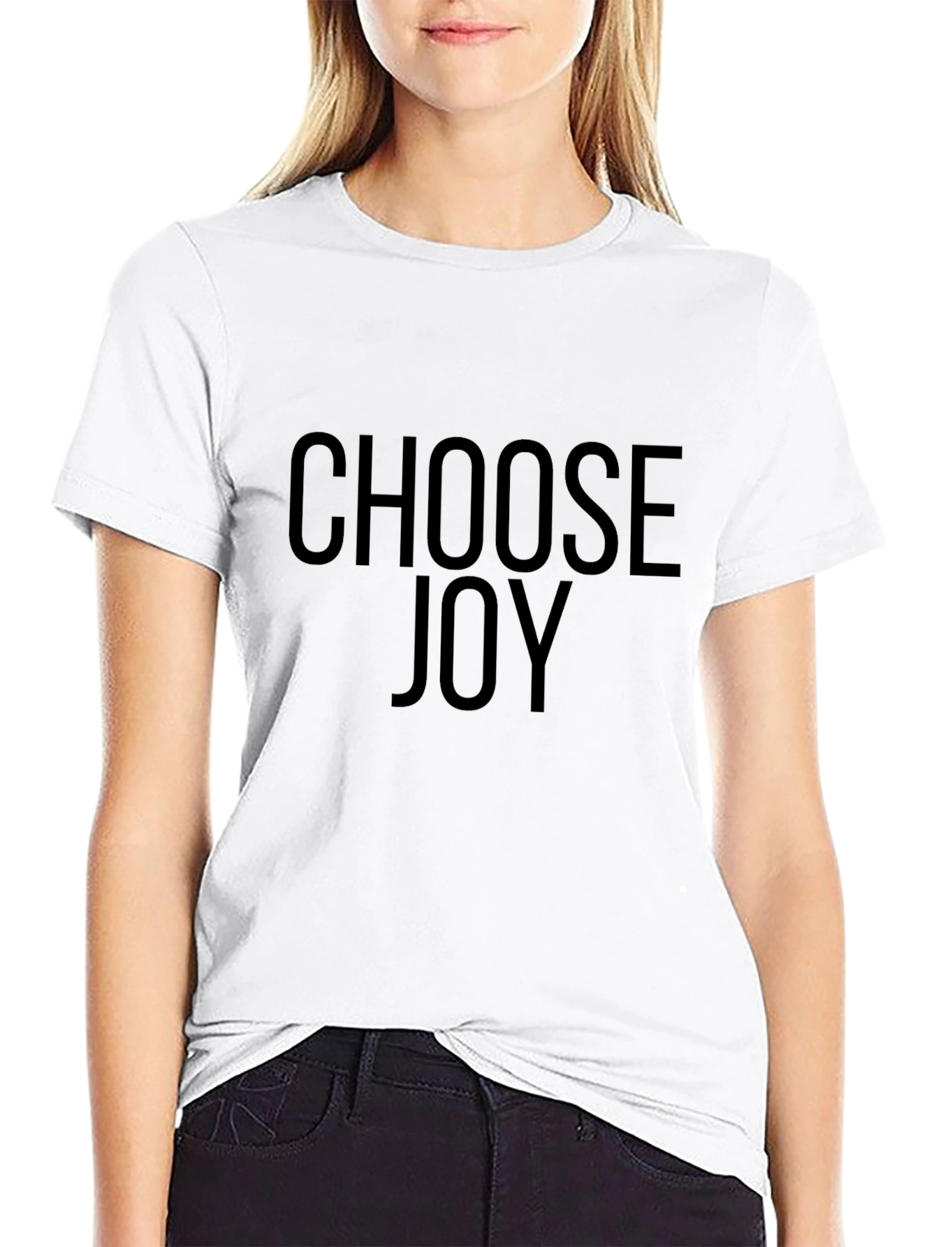 Choose Joy Black Graphic Tee - Motivational Shirt