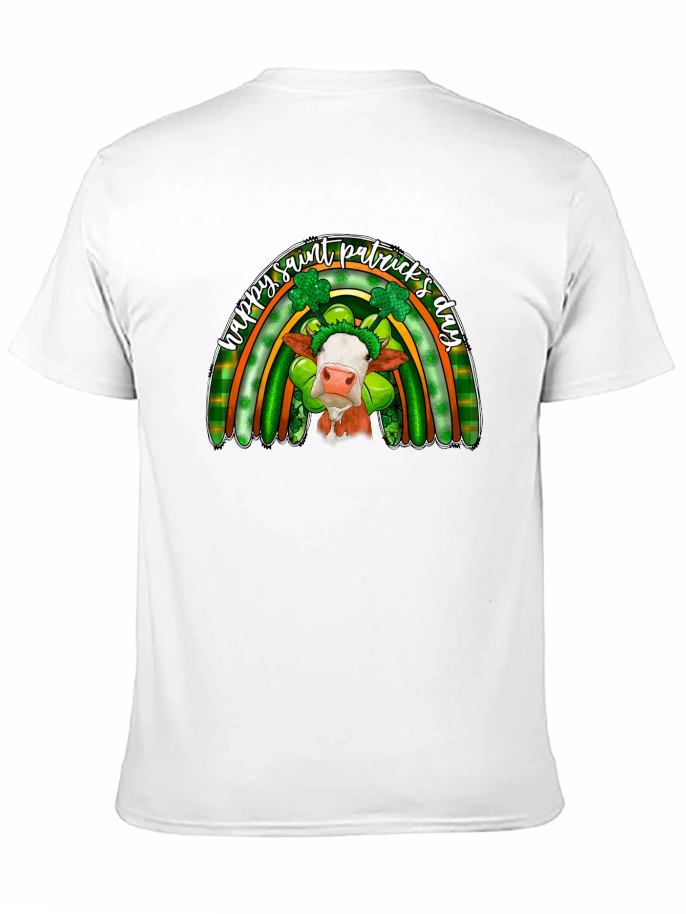 St. Patricks Day Cow Rainbow Graphic Tee