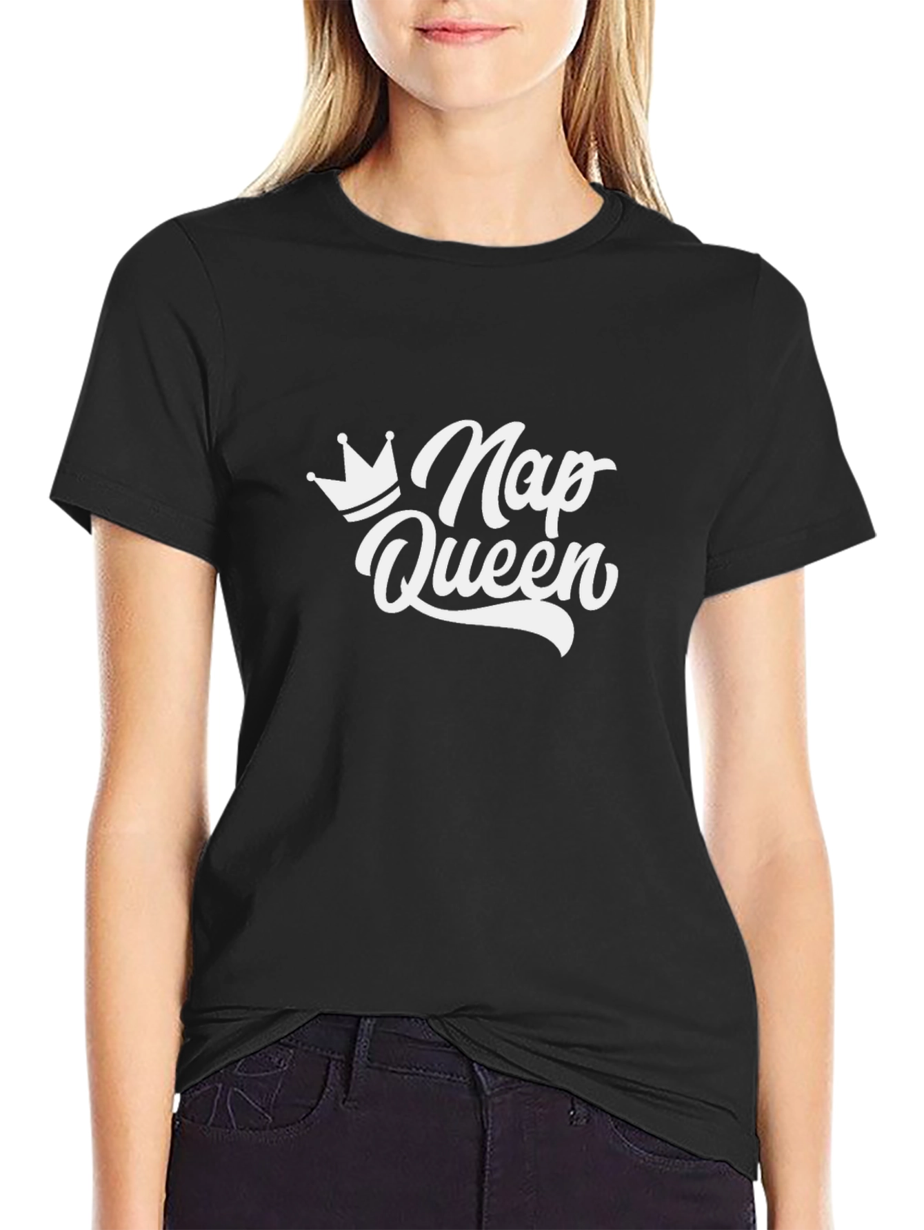 Nap Queen T-Shirt - Black Cotton Graphic Tee
