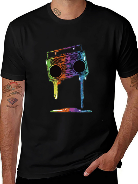 Retro Boombox Drip Graphic Tee