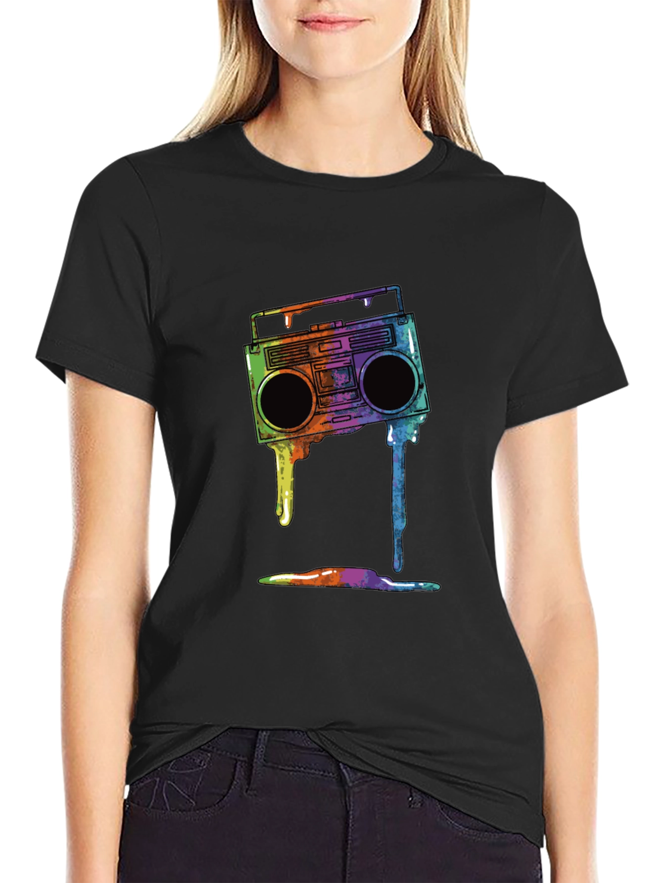 Retro Boombox Drip Graphic Tee