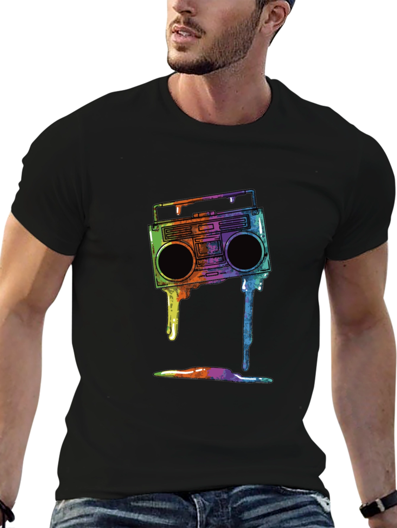 Retro Boombox Drip Graphic Tee