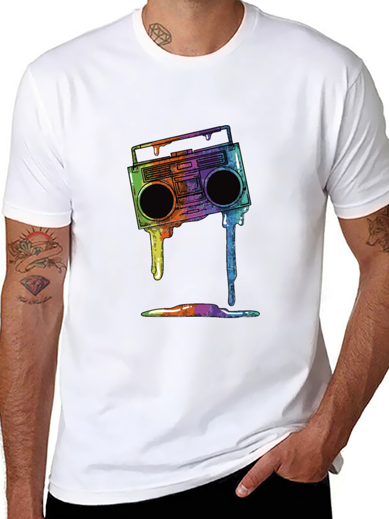 Retro Boombox Drip Graphic Tee