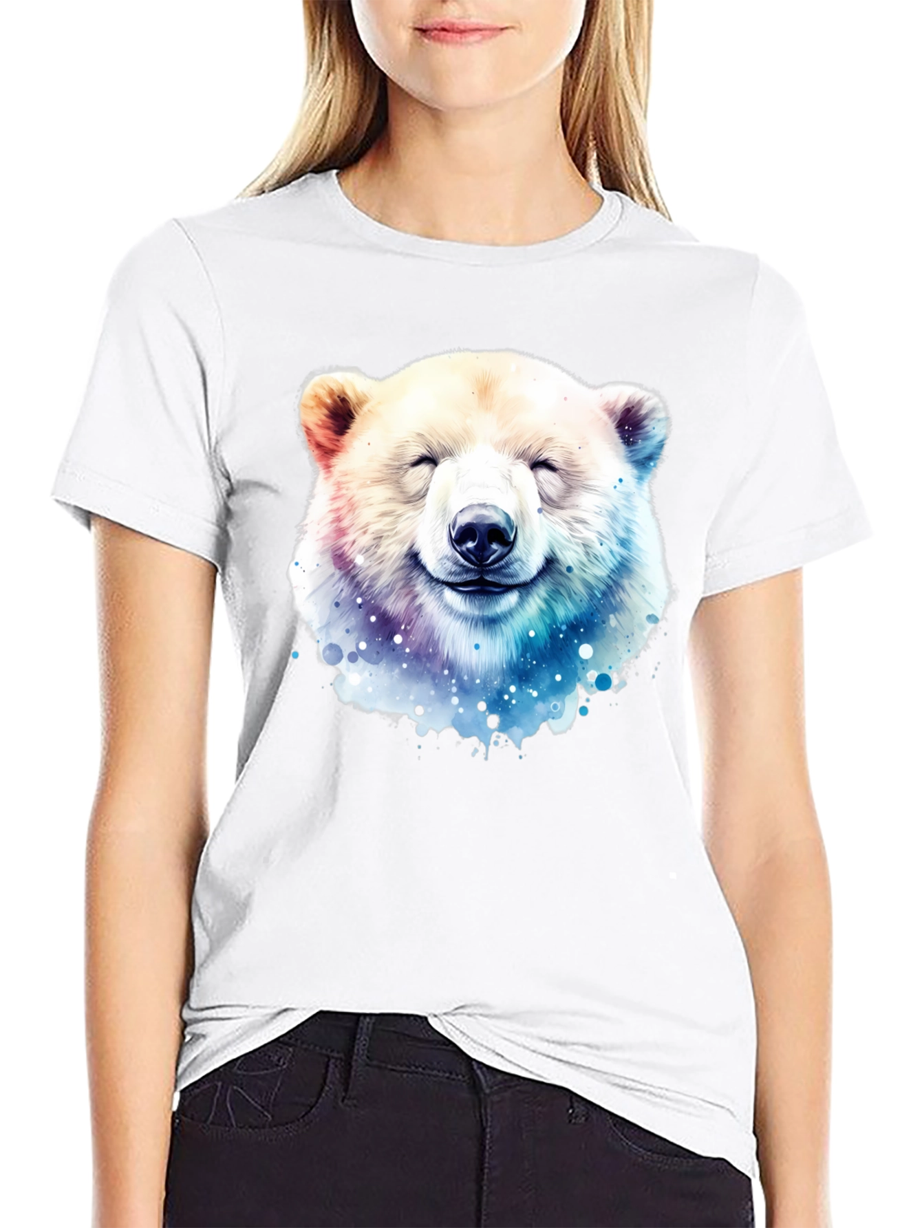 Smiling Bear Graphic Tee - Black T-Shirt