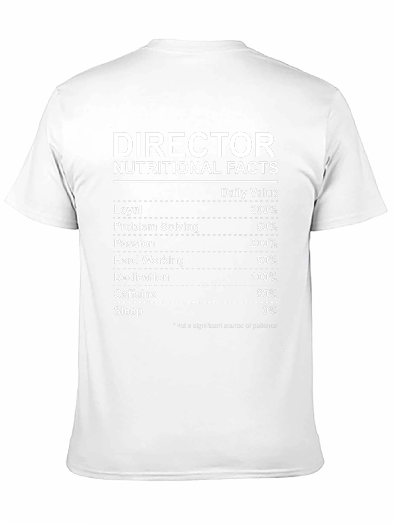Director Nutritional Facts Funny T-Shirt