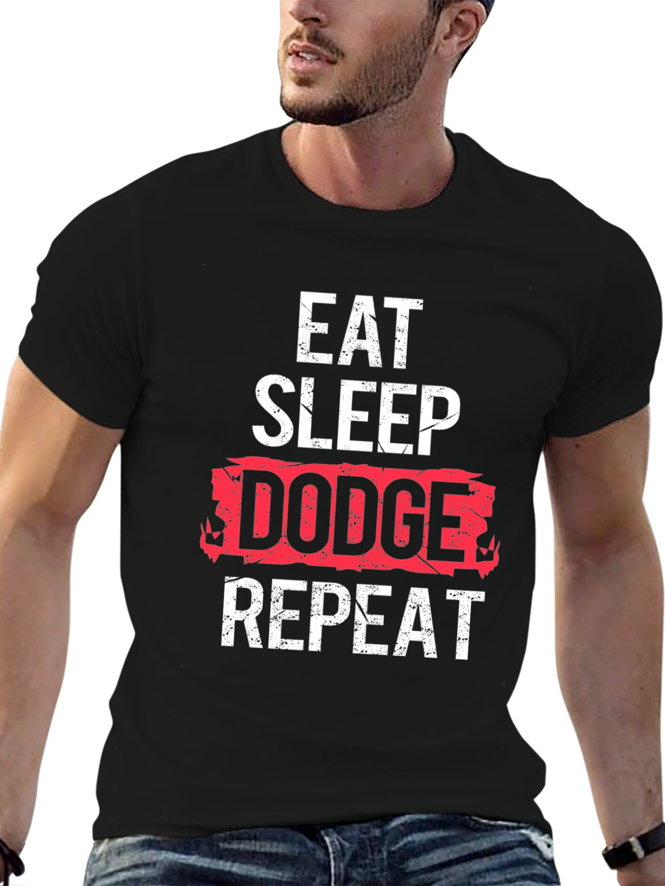 Eat Sleep Dodge Repeat Graphic Tee