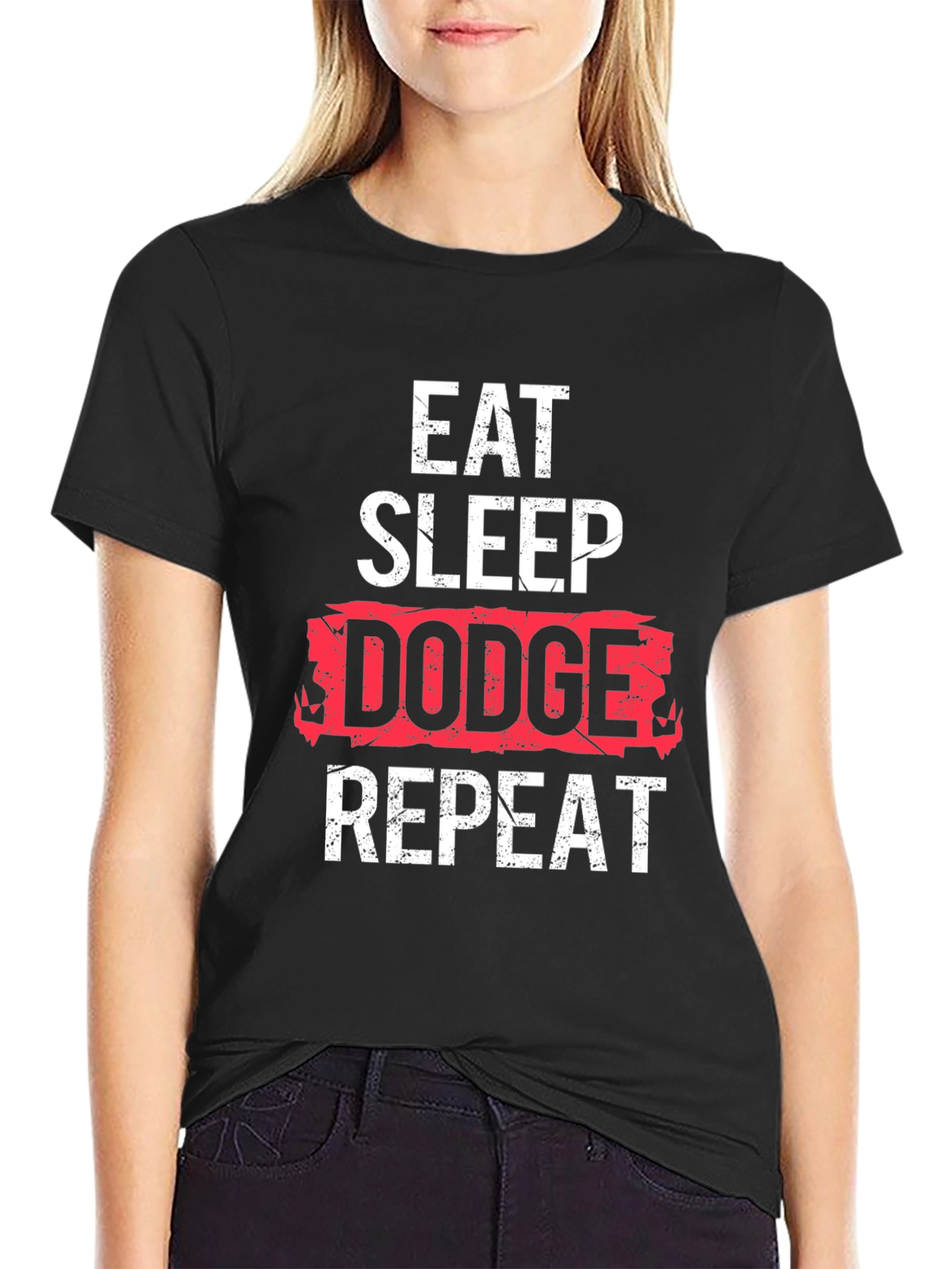Eat Sleep Dodge Repeat Graphic Tee