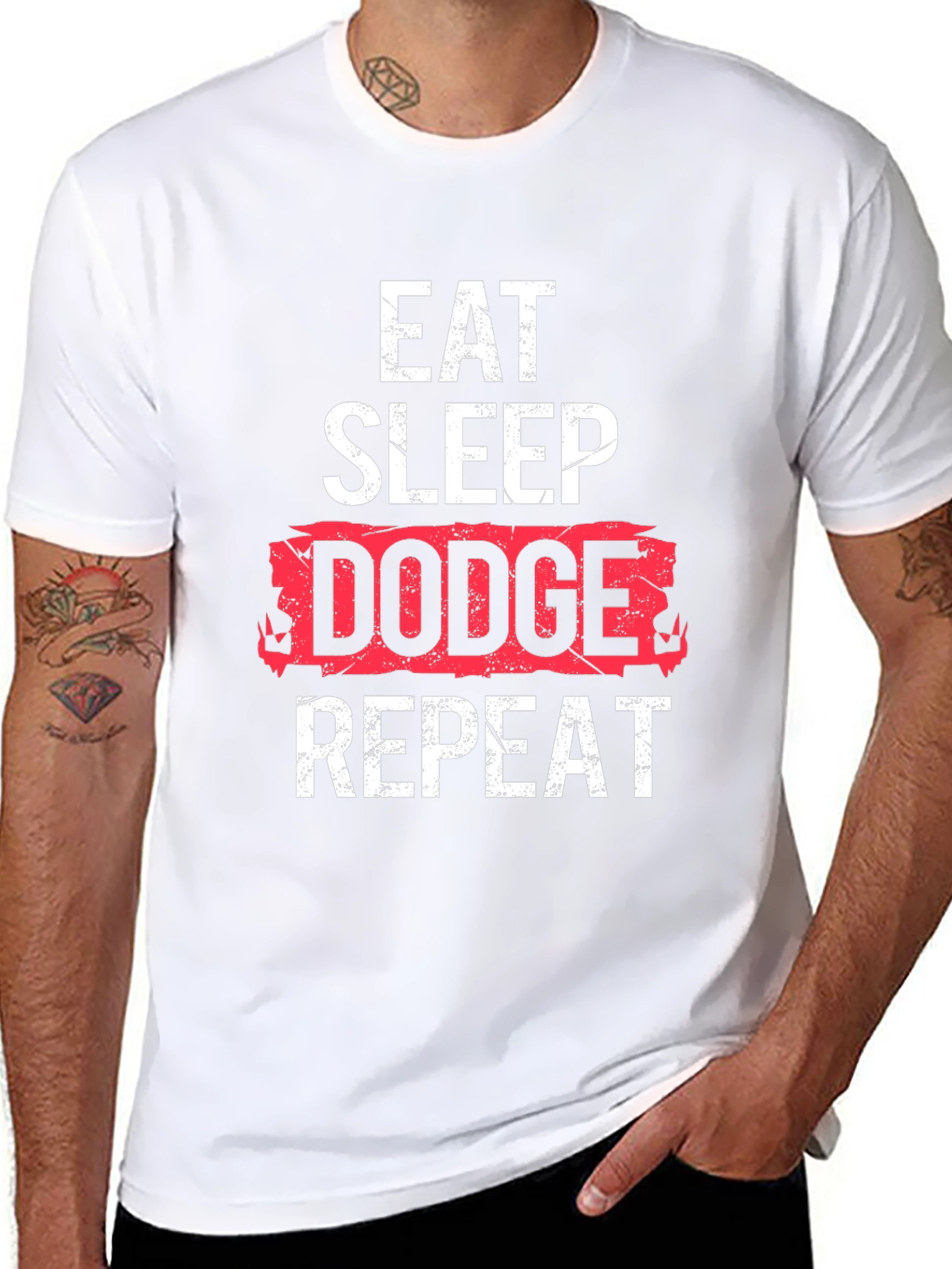 Eat Sleep Dodge Repeat Graphic Tee