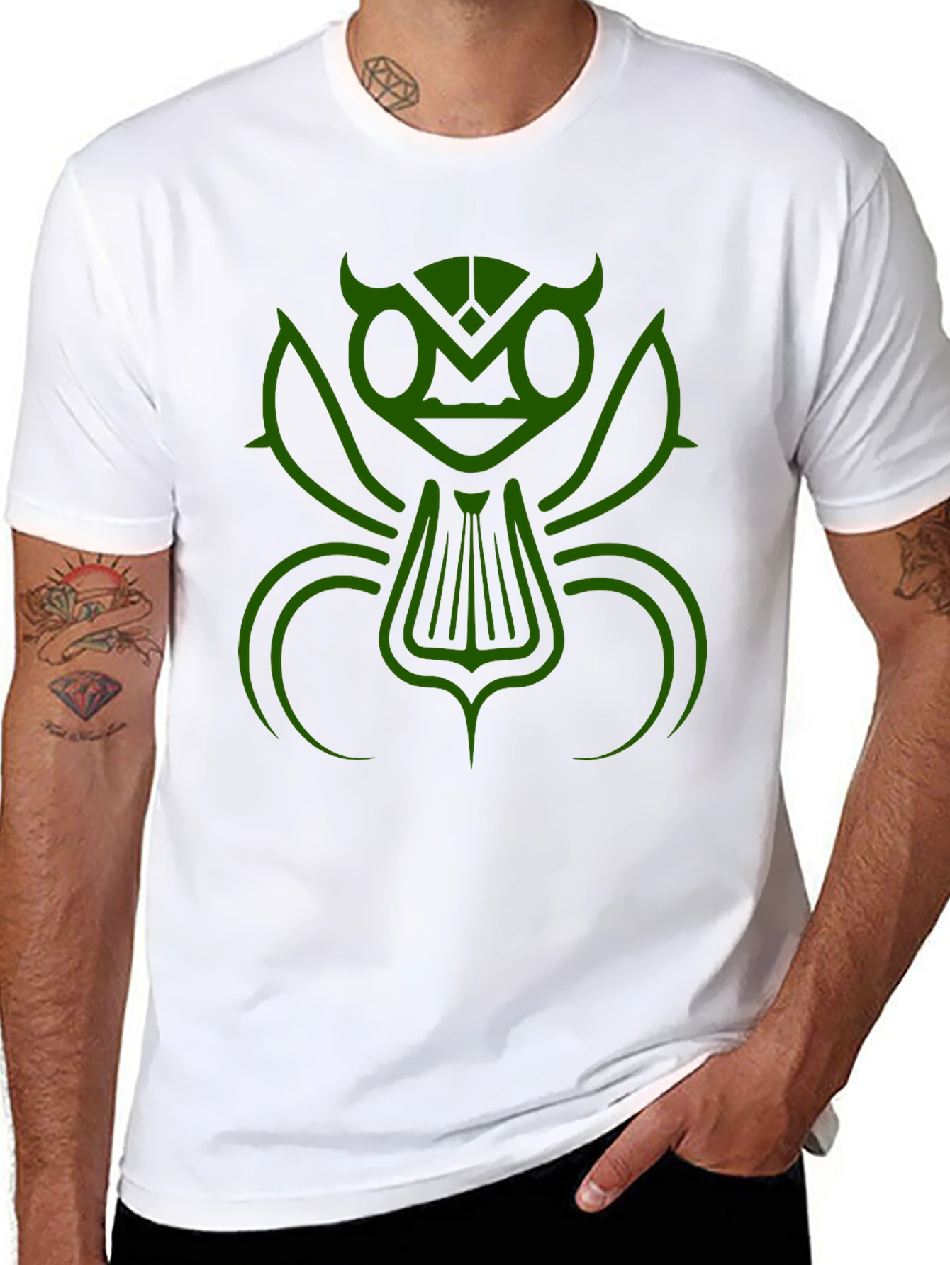 Abstract Insect Graphic Tee - Black
