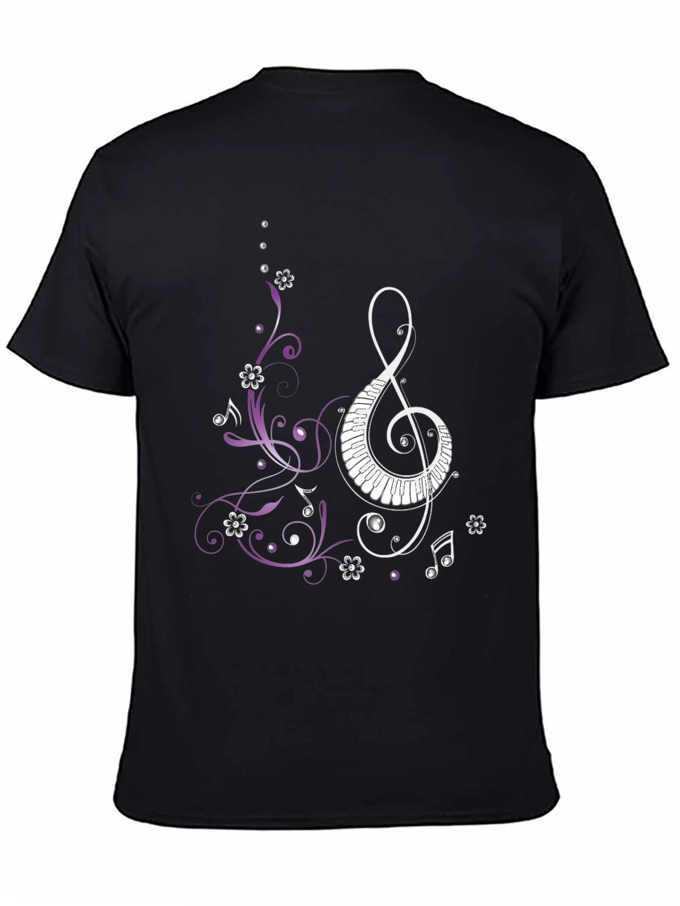 Musical Clef Piano Keys Mens Graphic T-Shirt