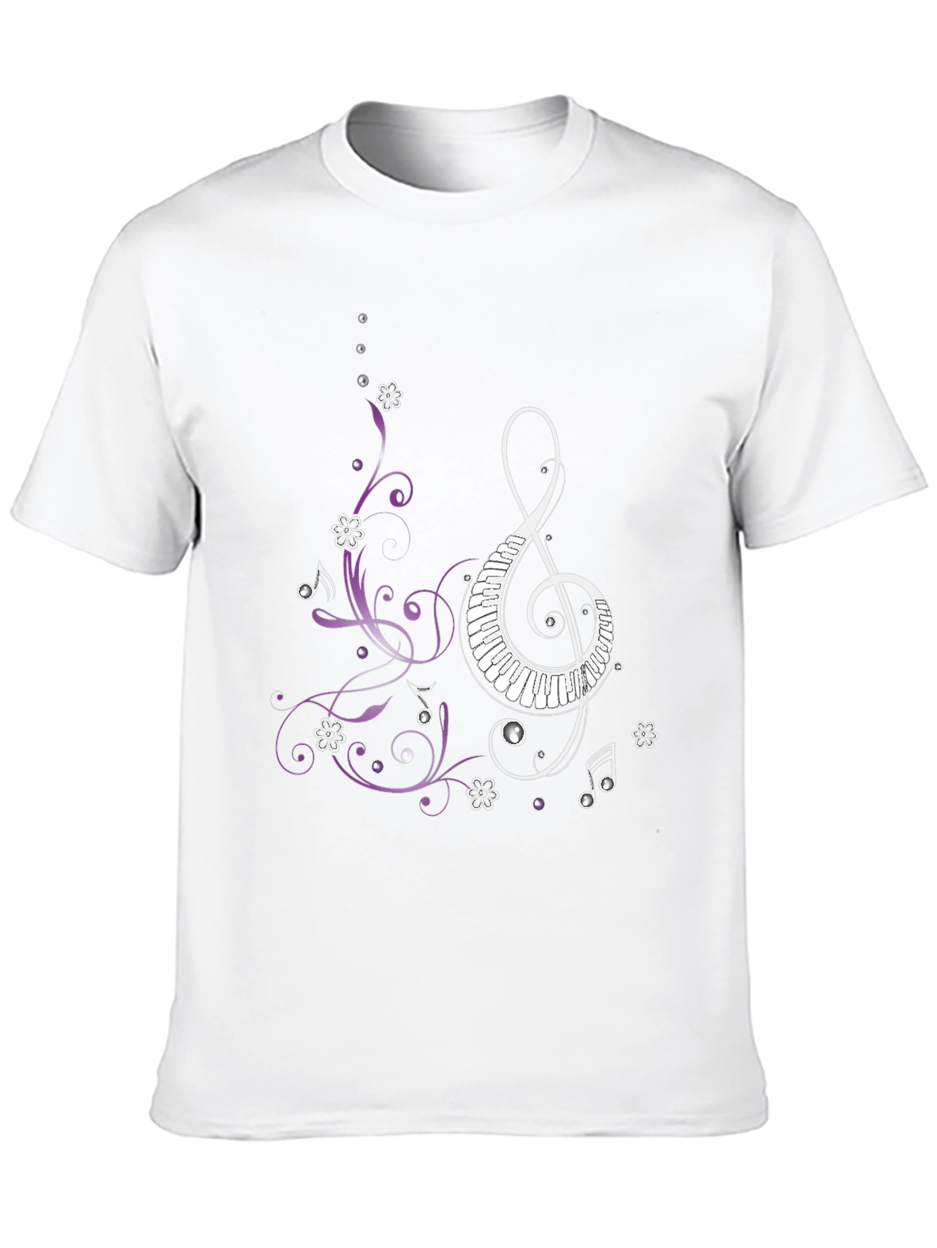 Musical Clef Piano Keys Mens Graphic T-Shirt