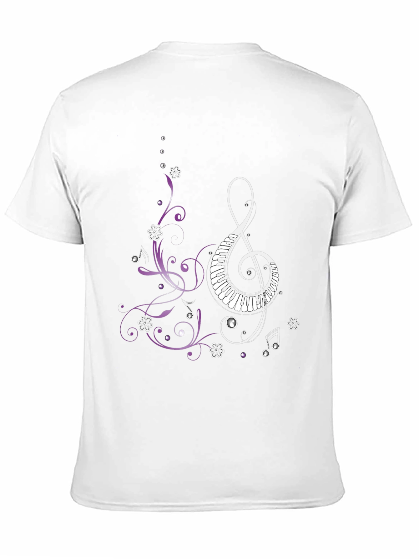Musical Clef Piano Keys Mens Graphic T-Shirt