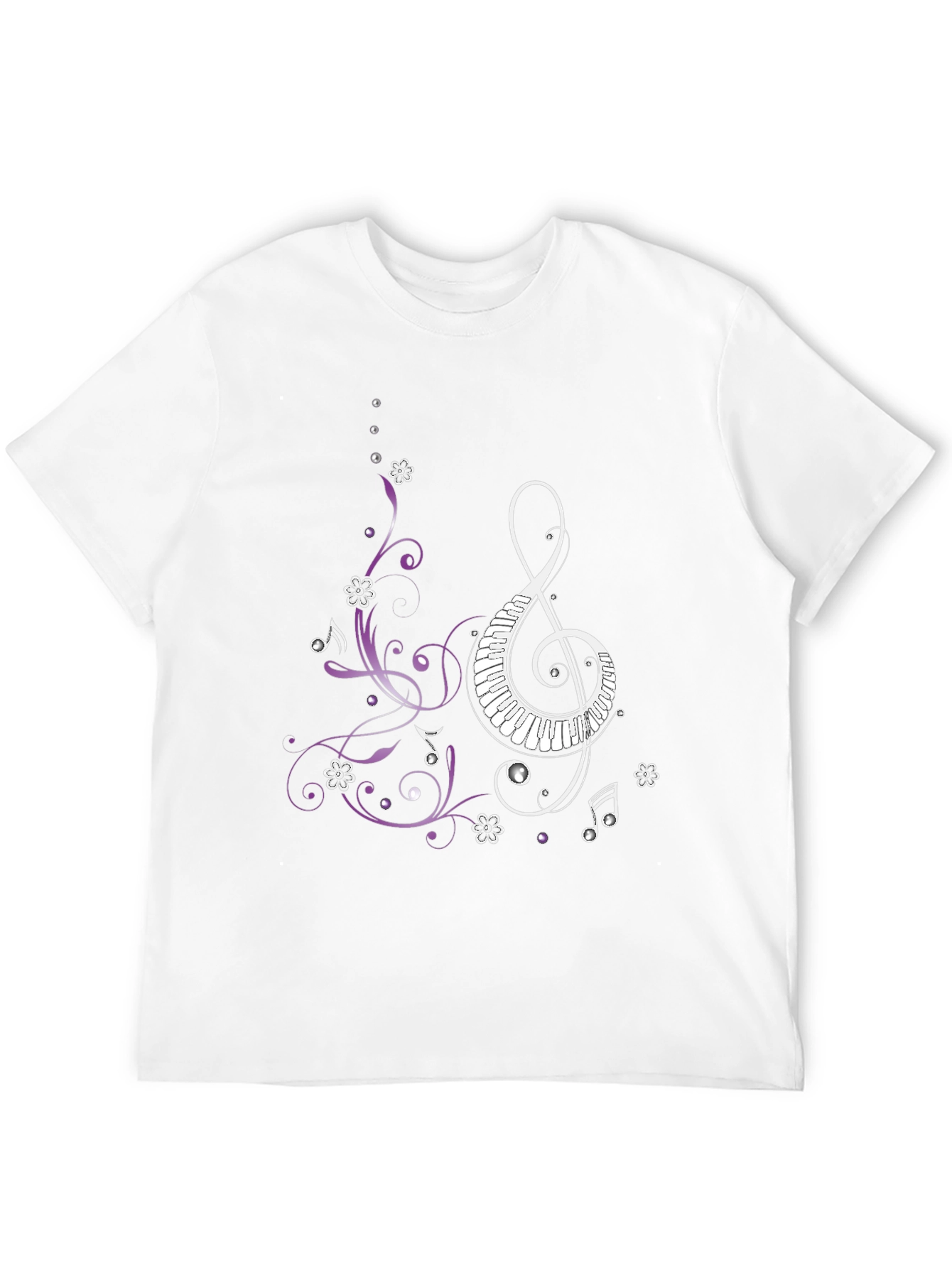 Musical Clef Piano Keys Mens Graphic T-Shirt