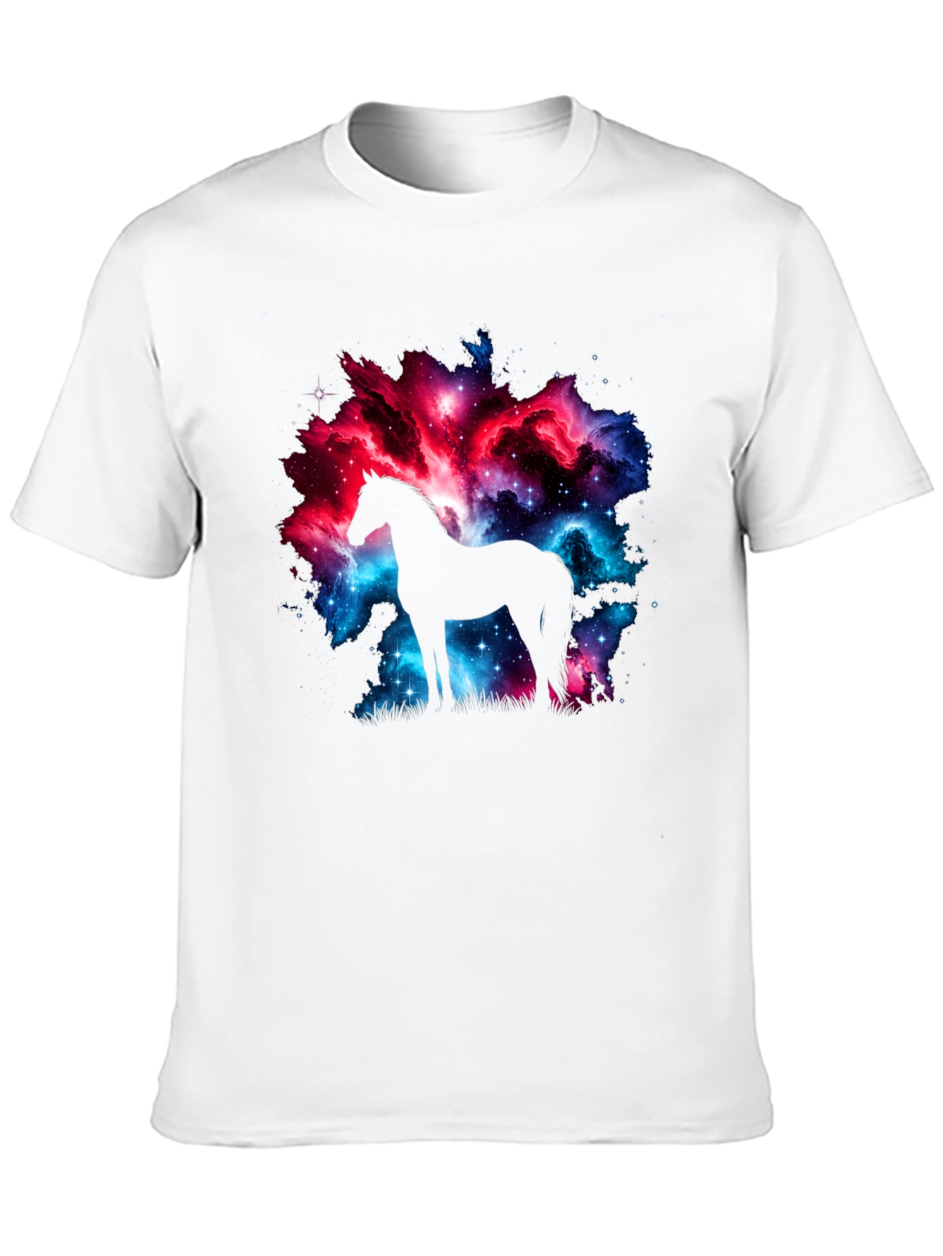 Galaxy Horse Graphic Tee - Stylish Black T-Shirt