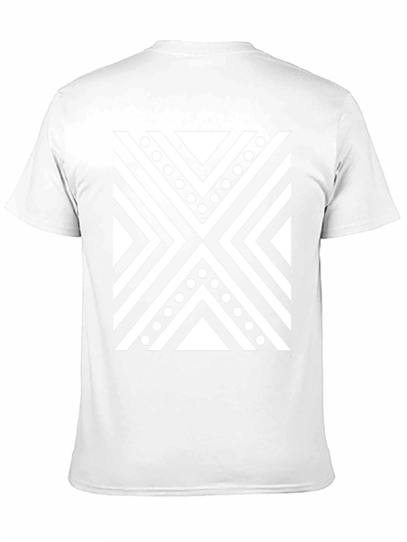Black Tee with Geometric X Pattern