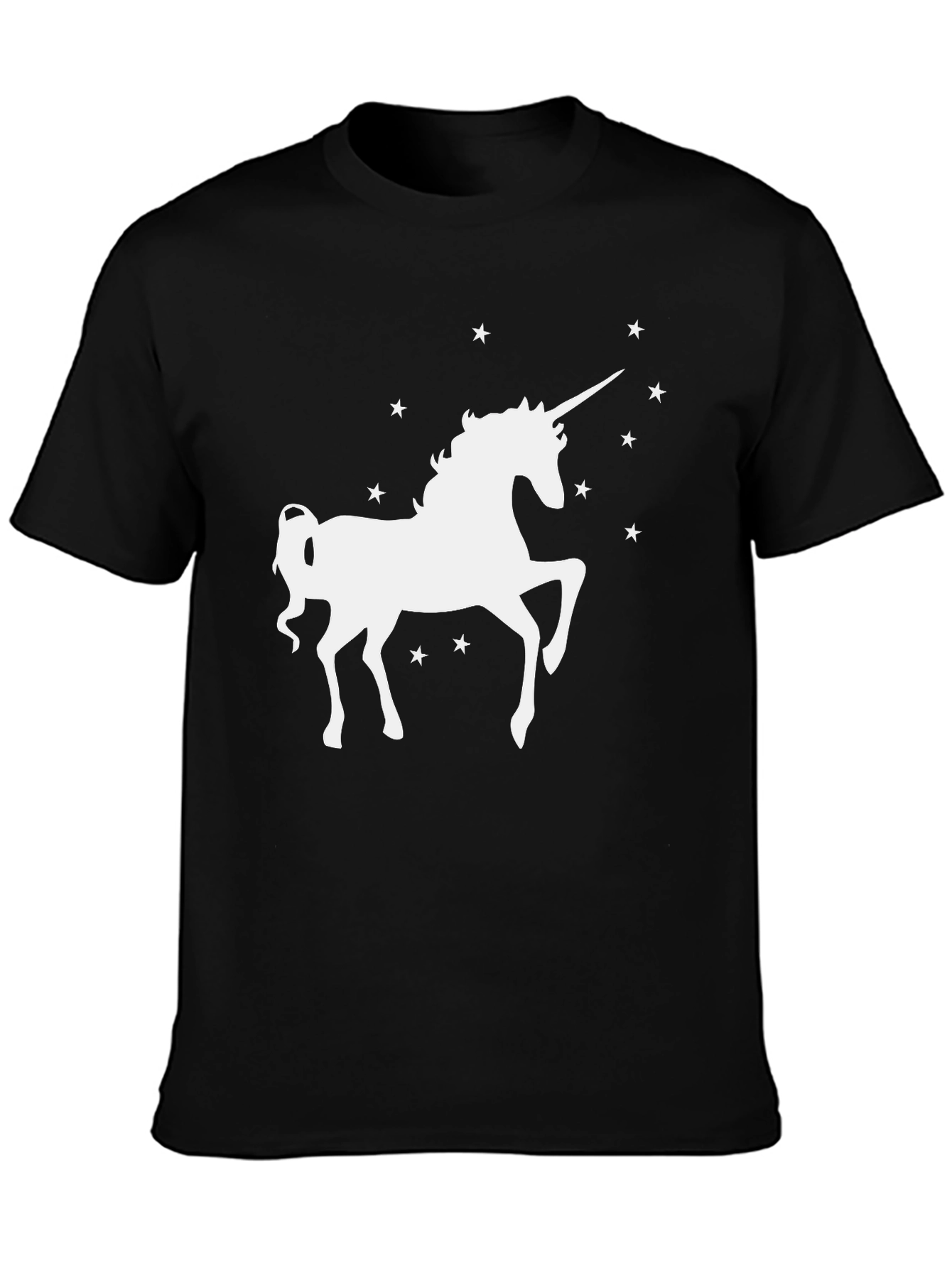 Unicorn Starry Graphic T-Shirt - Black