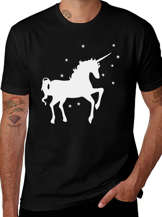 Unicorn Starry Graphic T-Shirt - Black