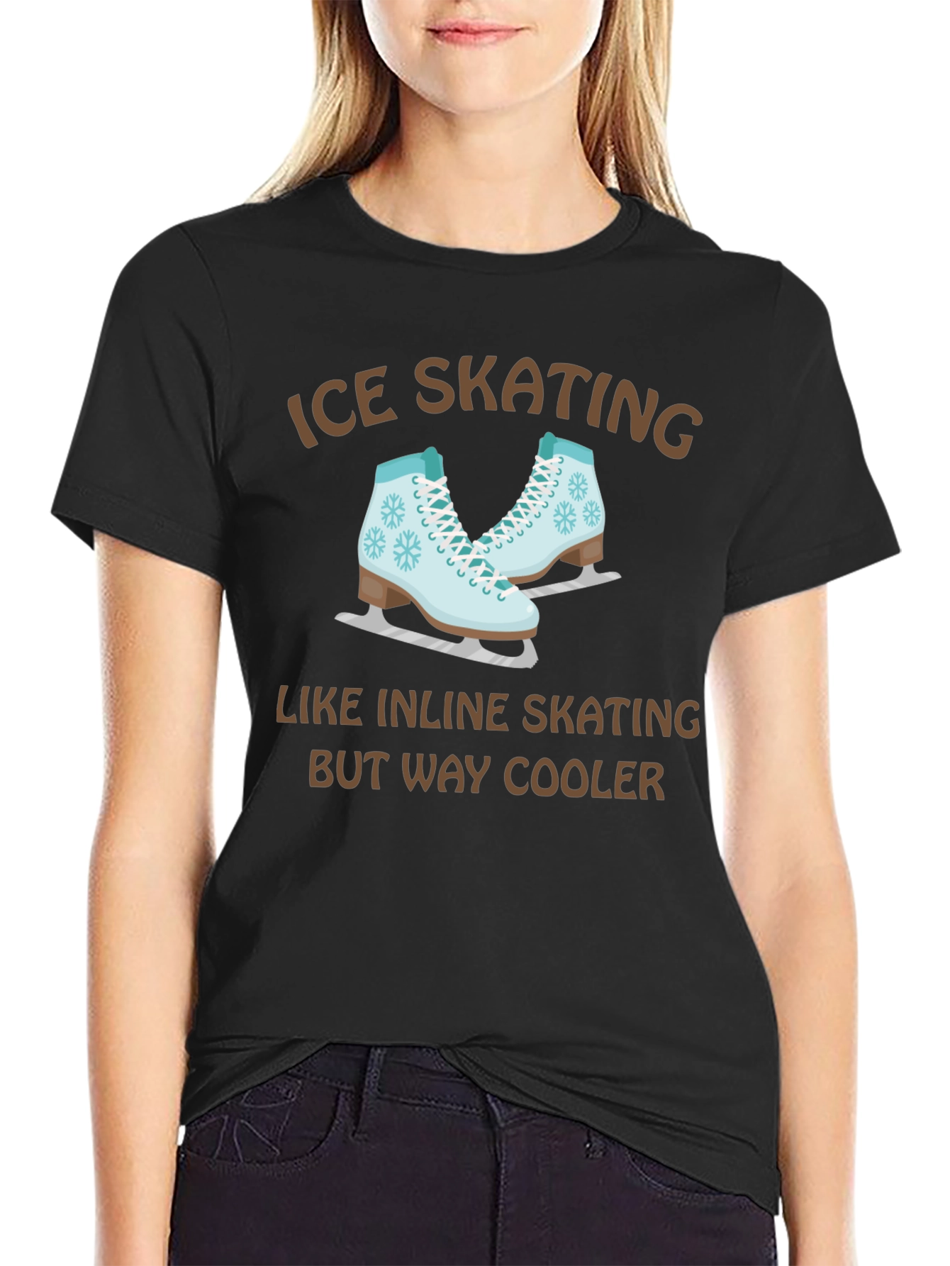 Ice Skating T-Shirt - Cooler Than Inline Skating!