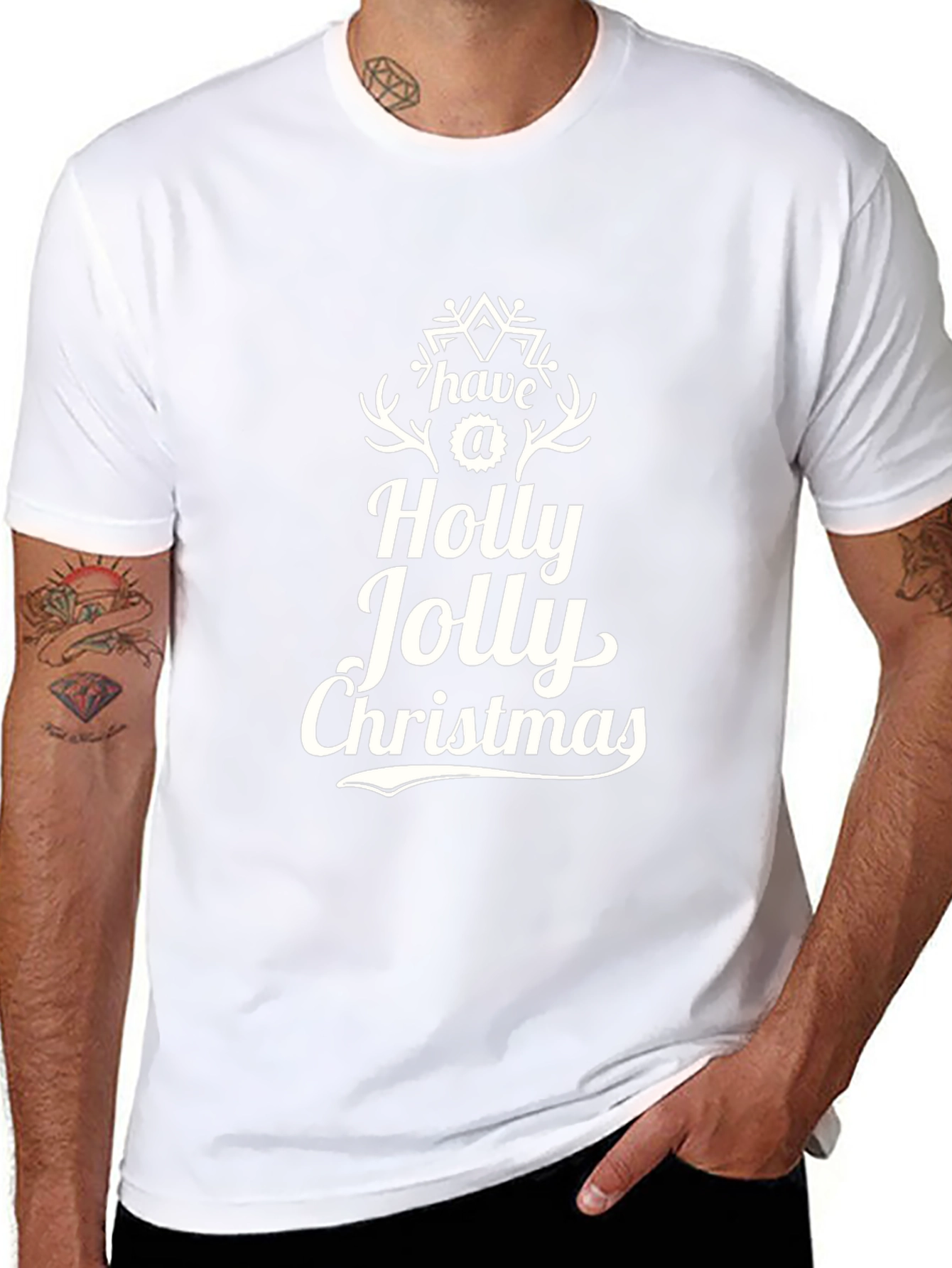 Holly Jolly Christmas T-Shirt - Black