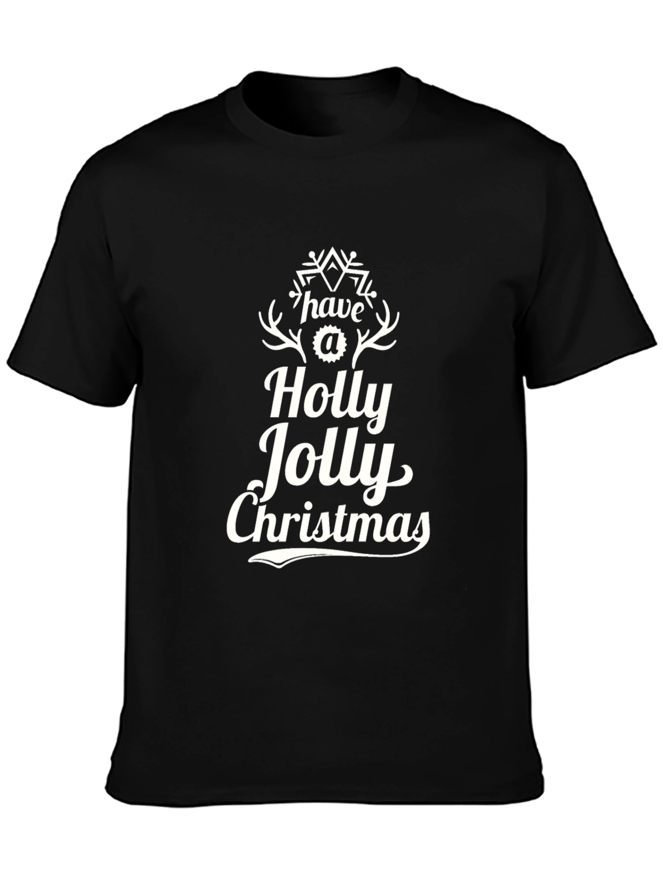 Holly Jolly Christmas T-Shirt - Black