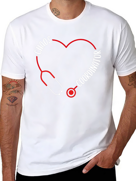 Chaos Coordinator Heart Stethoscope T-Shirt - Medical Professional