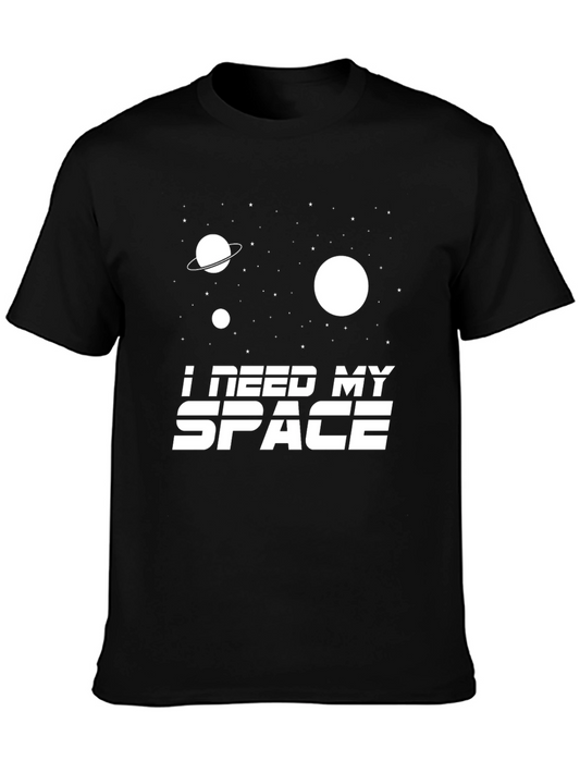 I Need My Space Graphic T-Shirt - Black Cotton Tee