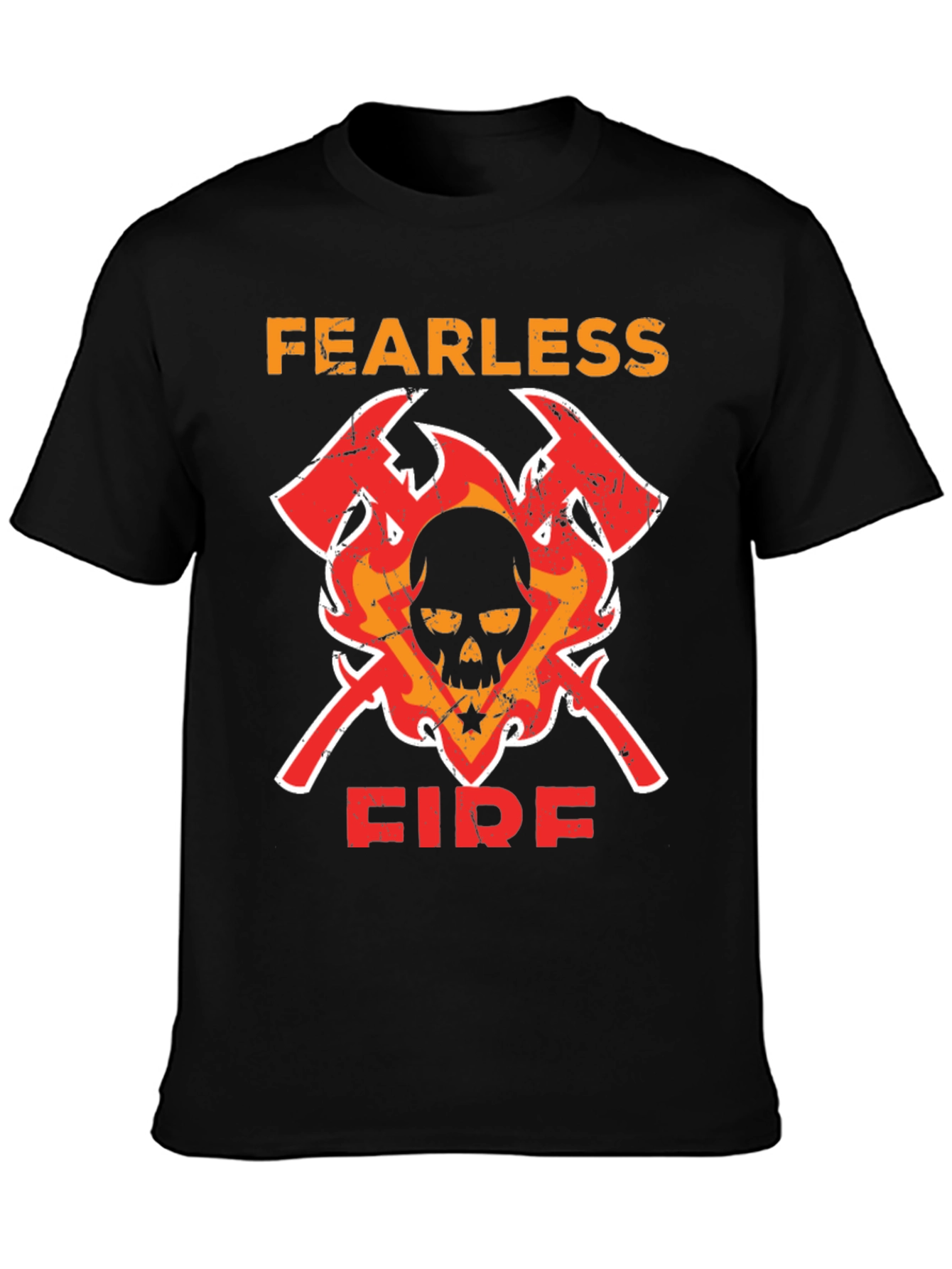 Fearless Firefighter Skull Graphic Tee