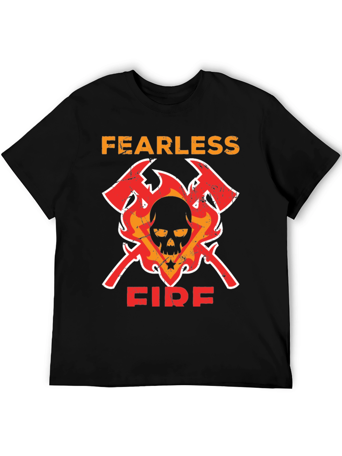 Fearless Firefighter Skull Graphic Tee
