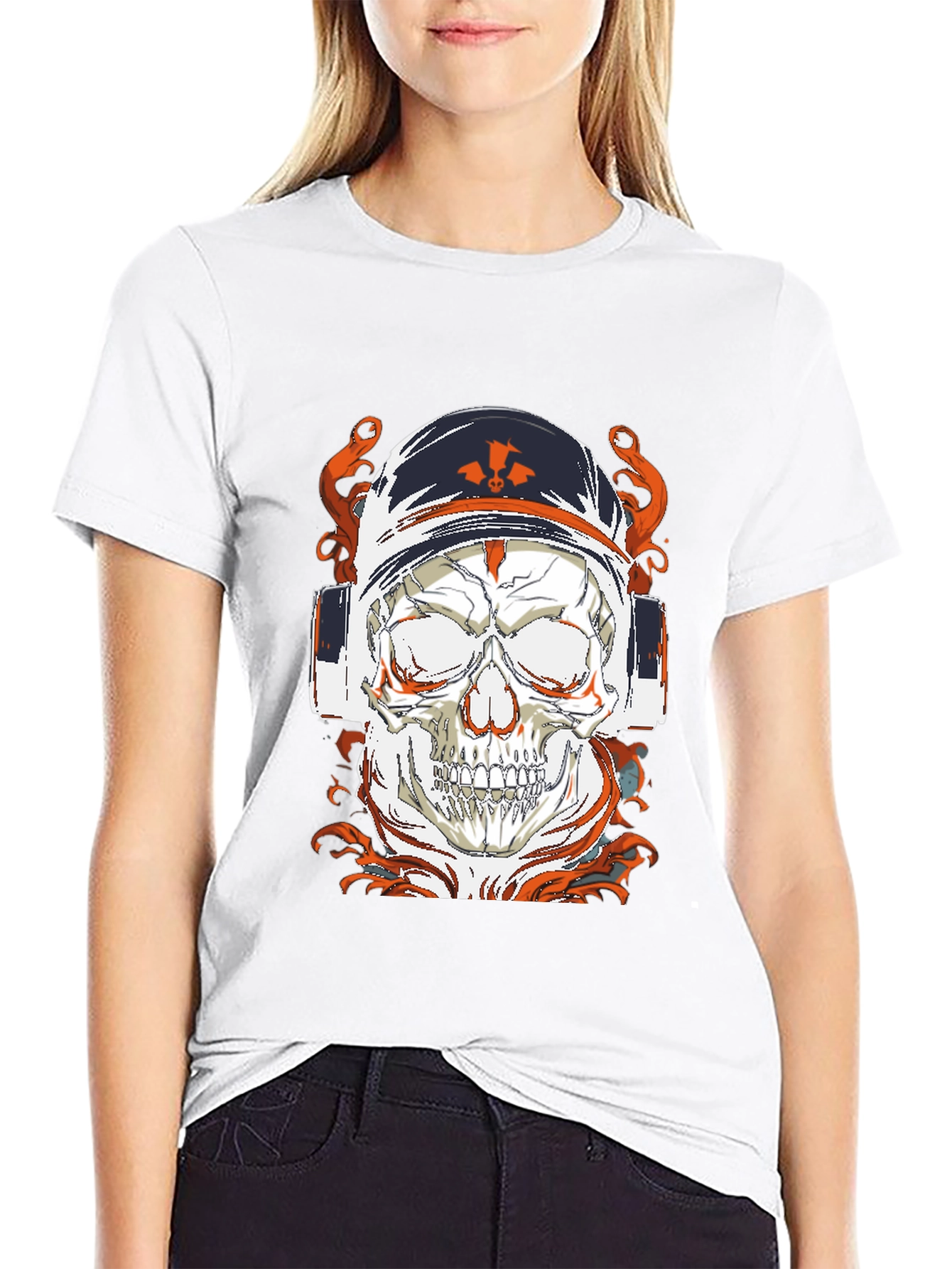 Skull Astronaut Graphic Print Mens T-Shirt