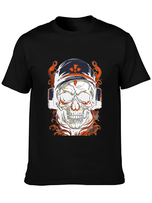 Skull Astronaut Graphic Print Mens T-Shirt