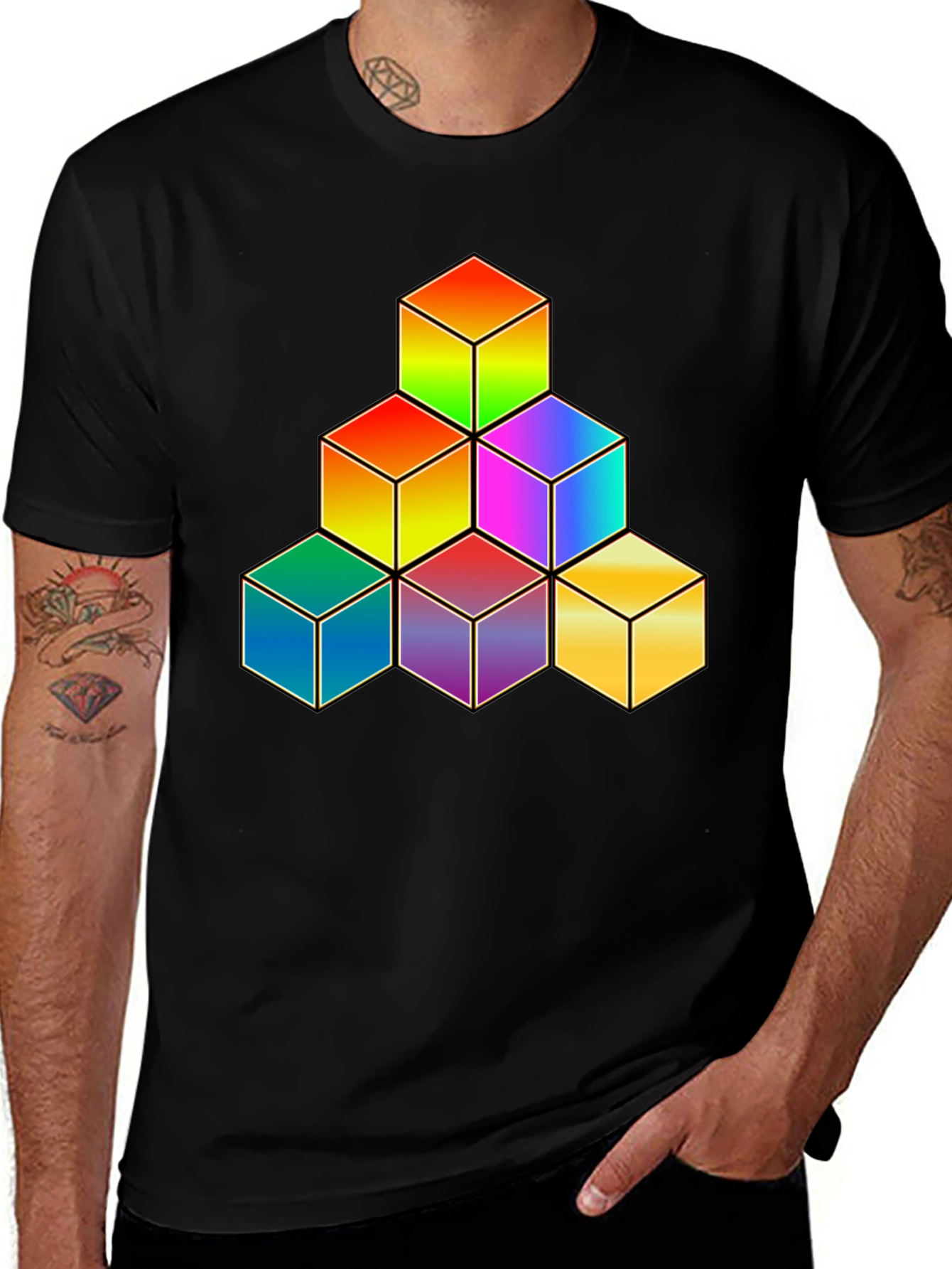 Rainbow Cube Stack Graphic Tee