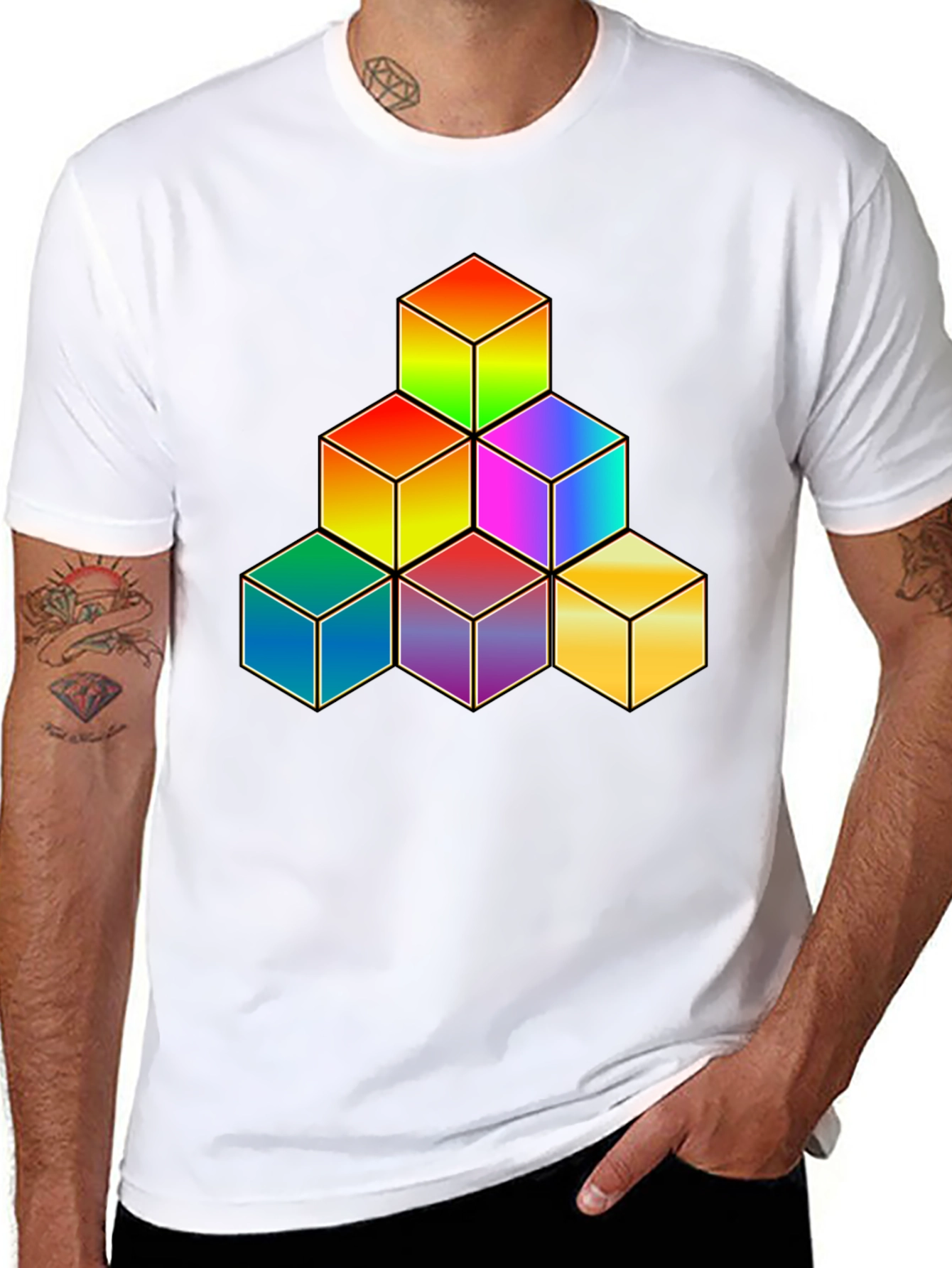 Rainbow Cube Stack Graphic Tee