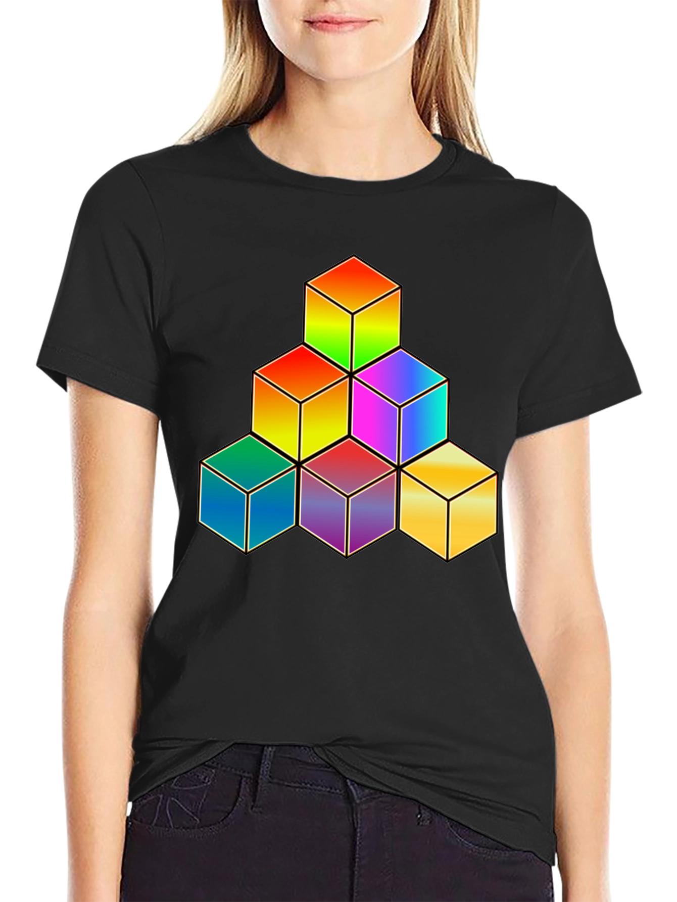 Rainbow Cube Stack Graphic Tee