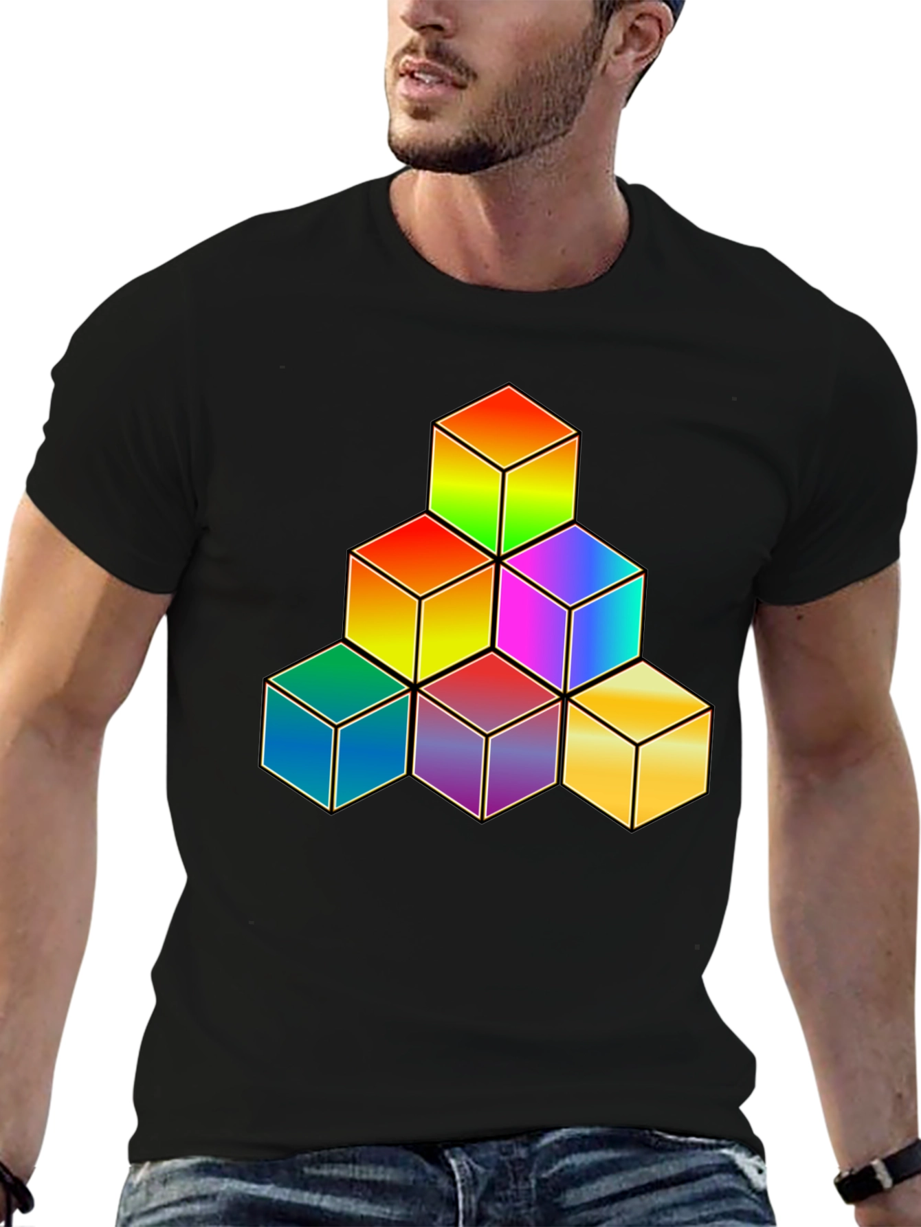 Rainbow Cube Stack Graphic Tee