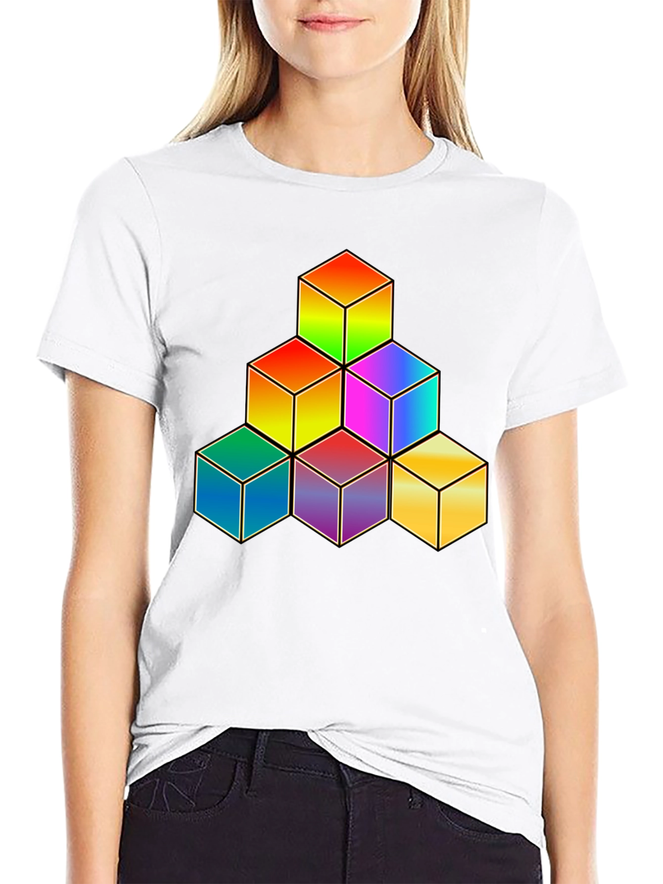 Rainbow Cube Stack Graphic Tee