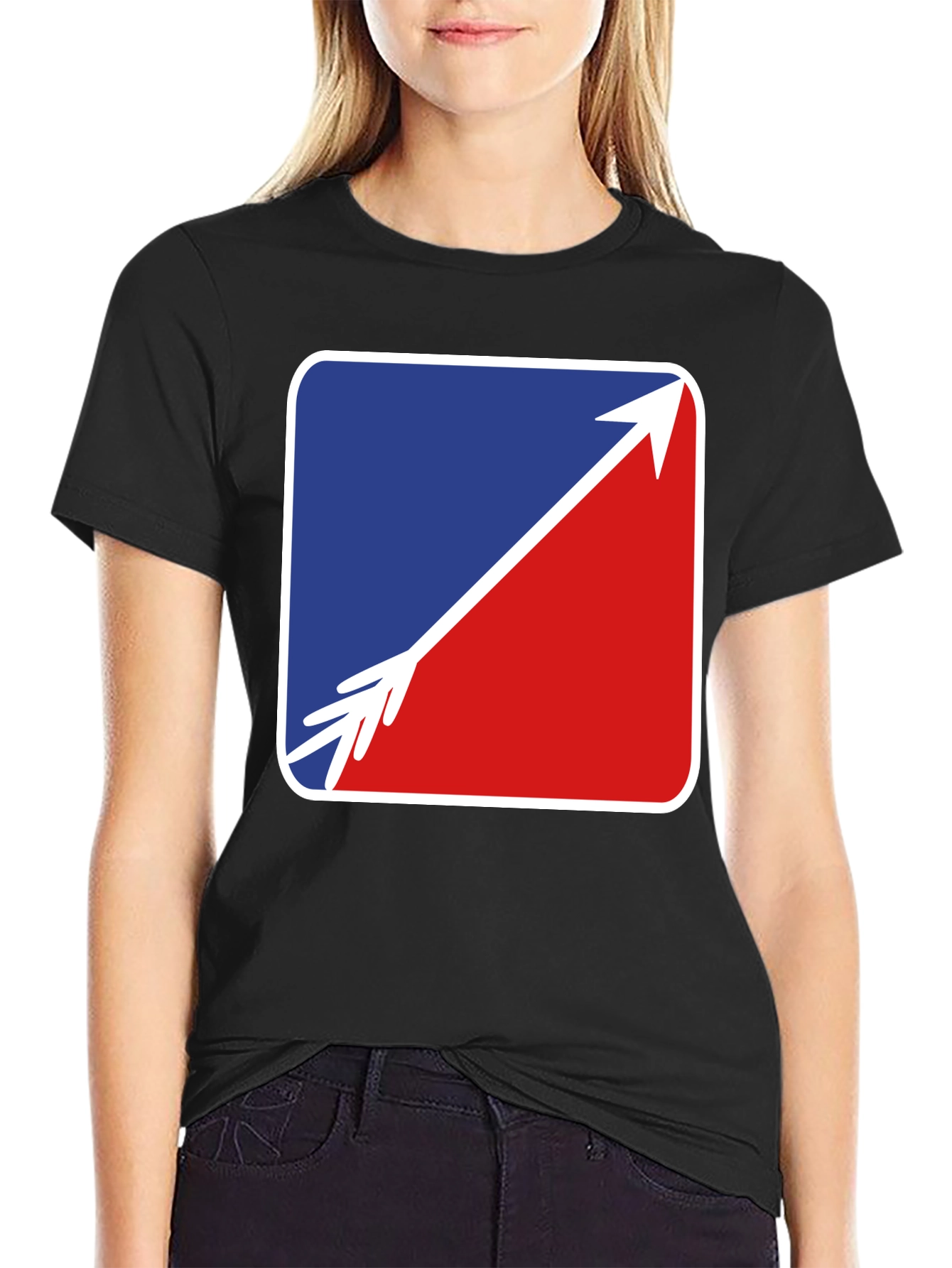 Arrow Graphic Tee - Stylish Black Casual Shirt