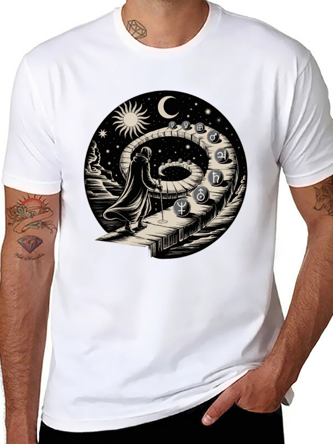 Astrological Path T-Shirt - Spiritual Journey Design