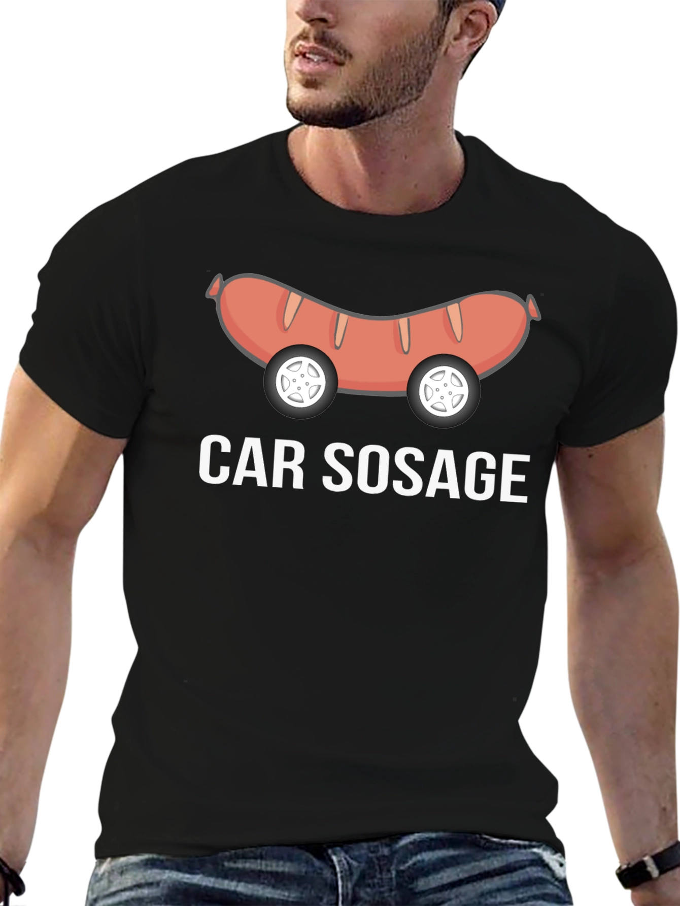Car Sausage Graphic T-Shirt - Funny Foodie Tee