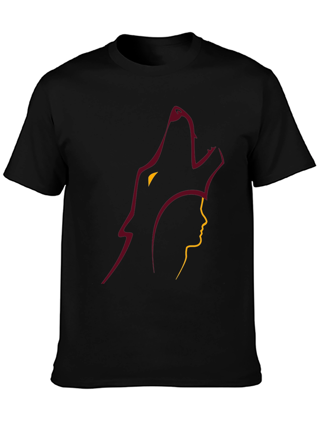 Wolf and Woman Graphic Black Tee